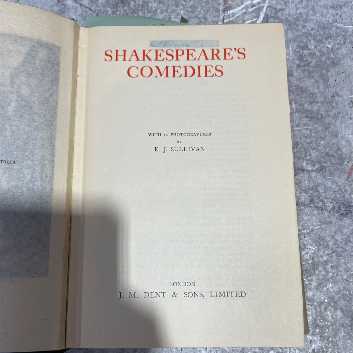 shakespeare's comedies book, by unknown, 1950 Hardcover image 2