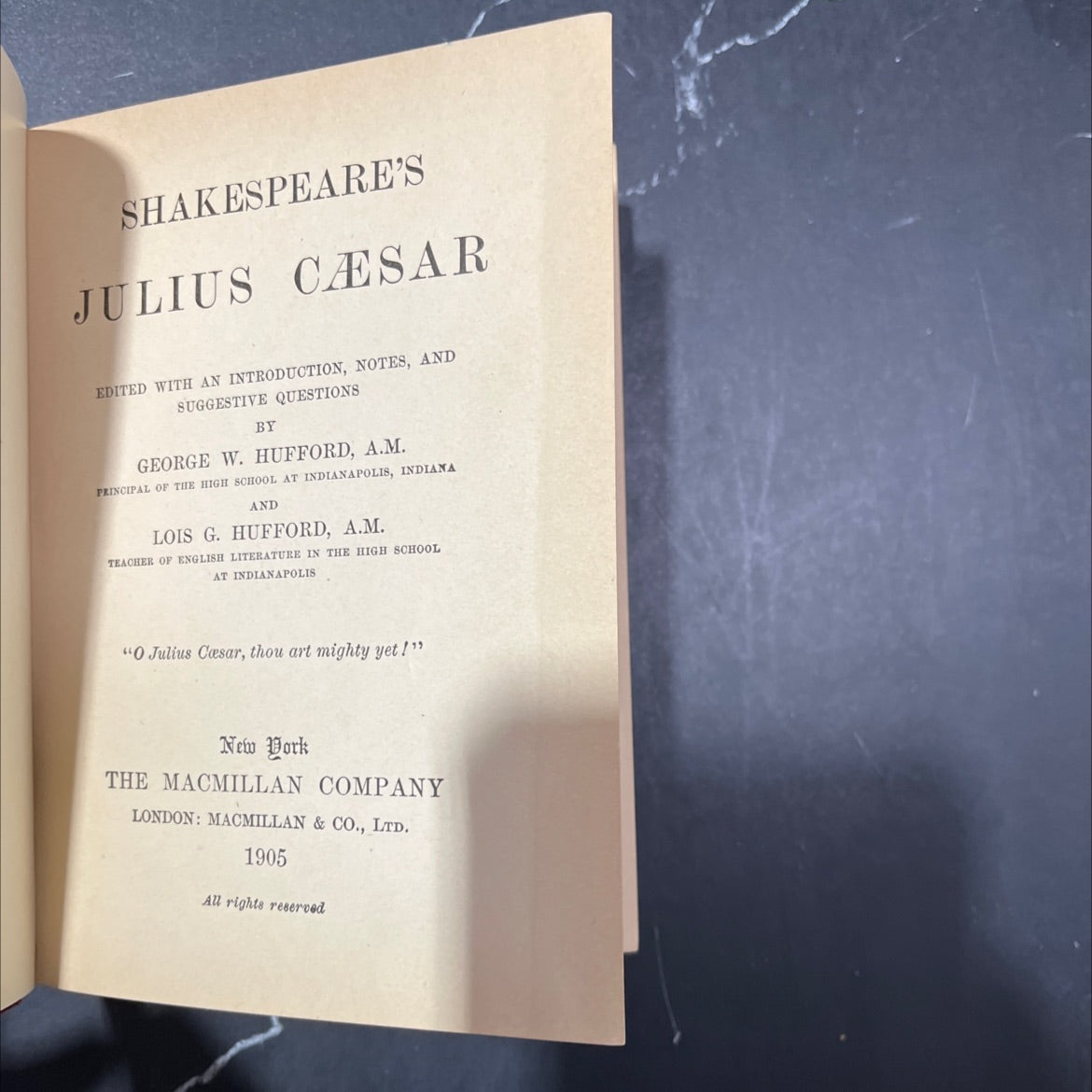 shakespeare's julius caesar book, by george w. hufford, lois g. hufford, 1905 Hardcover image 2