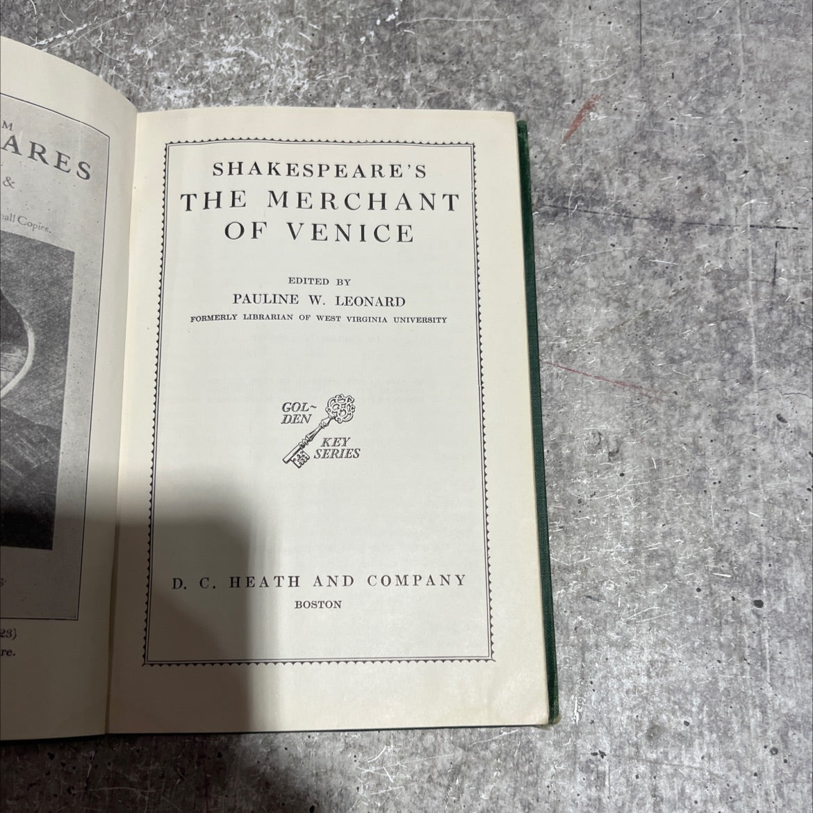 shakespeare's the merchant of venice book, by pauline w. leonard, 1931 Hardcover image 2