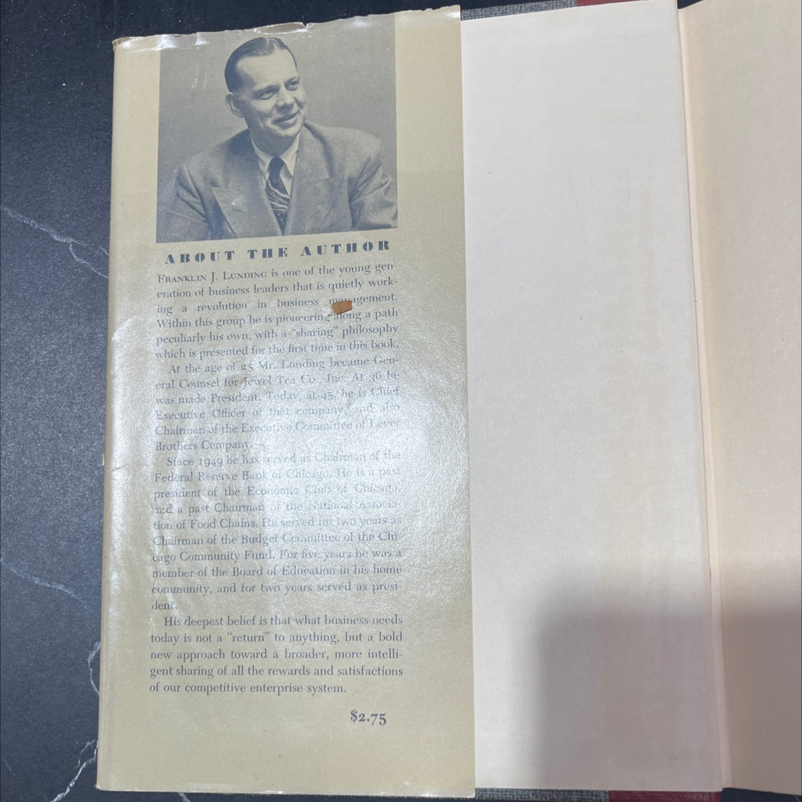sharing a business the case study of a tested management philosophy book, by franklin j. lunding, 1951 Hardcover image 4