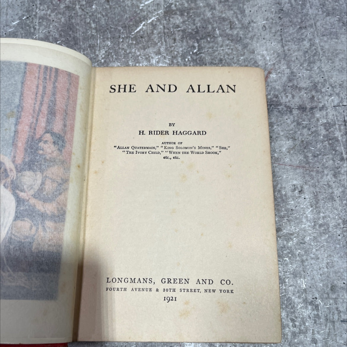 she and allan book, by h. rider haggard, 1921 Hardcover image 2