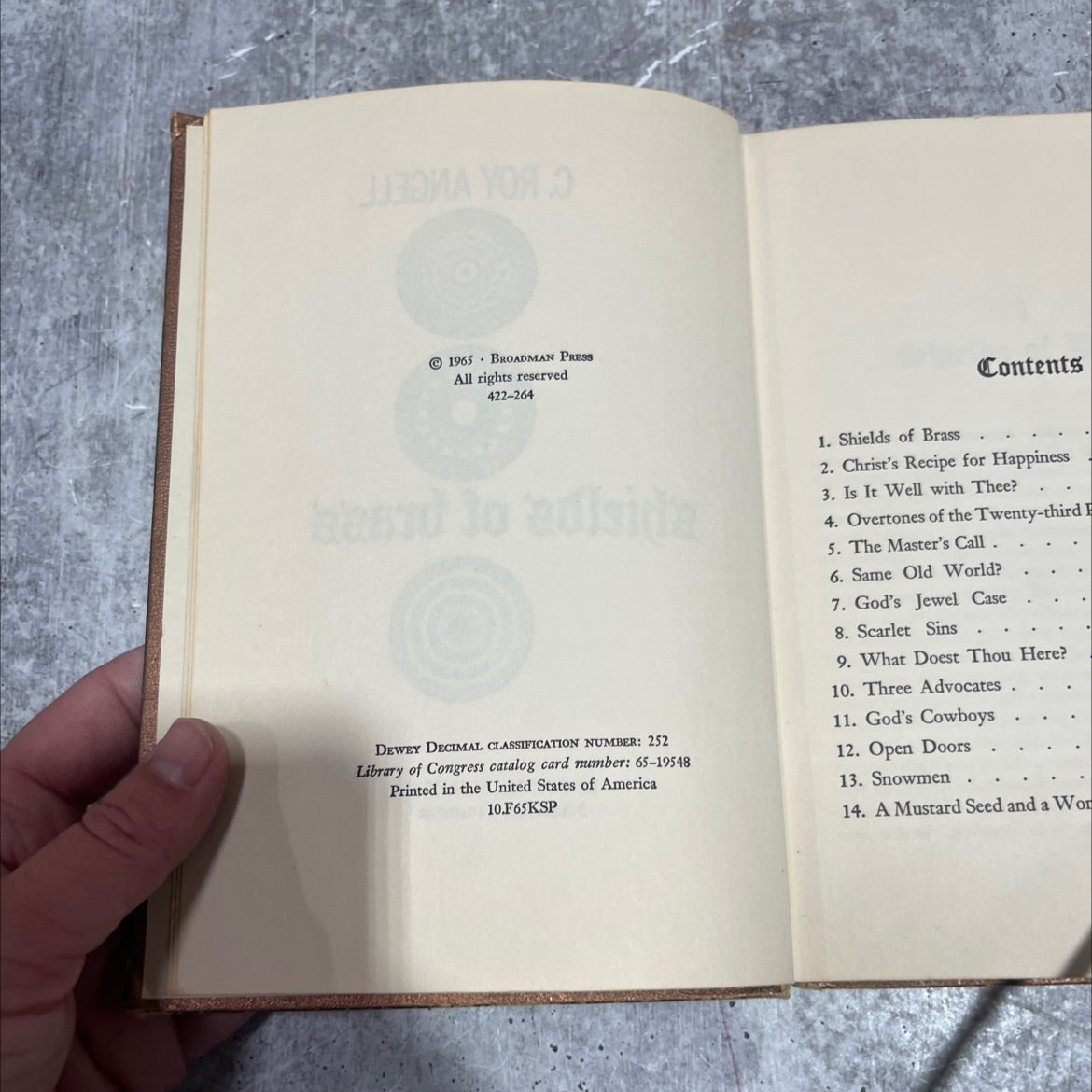 shields of brass book, by c. roy angell, 1965 Hardcover image 3