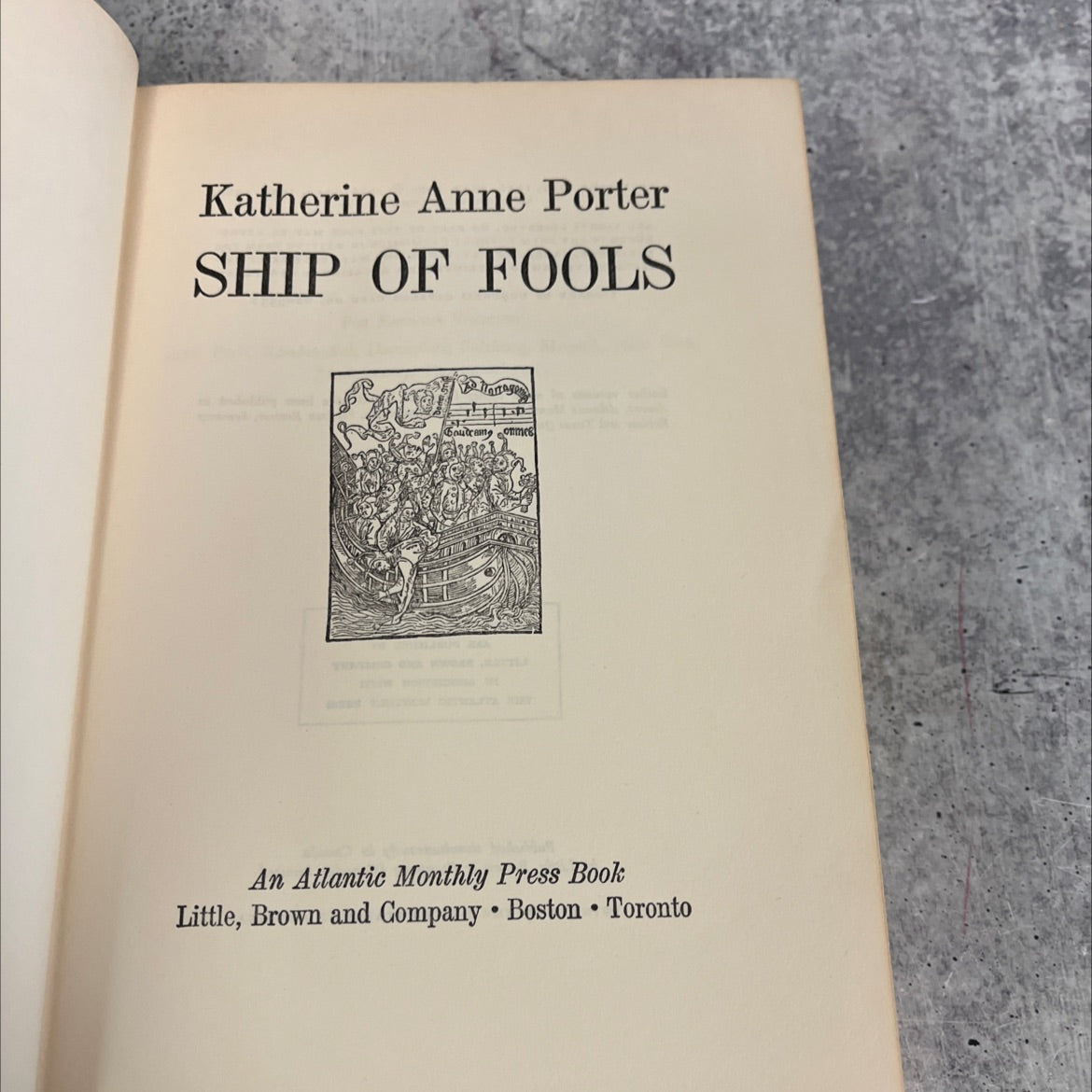 ship of fools book, by katherine anne porter, 1962 Hardcover, First Edition, Vintage image 2