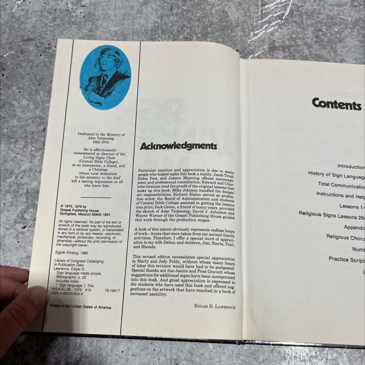 sign language made simple book, by edgar d. lawrence, 1990 Hardcover image 3
