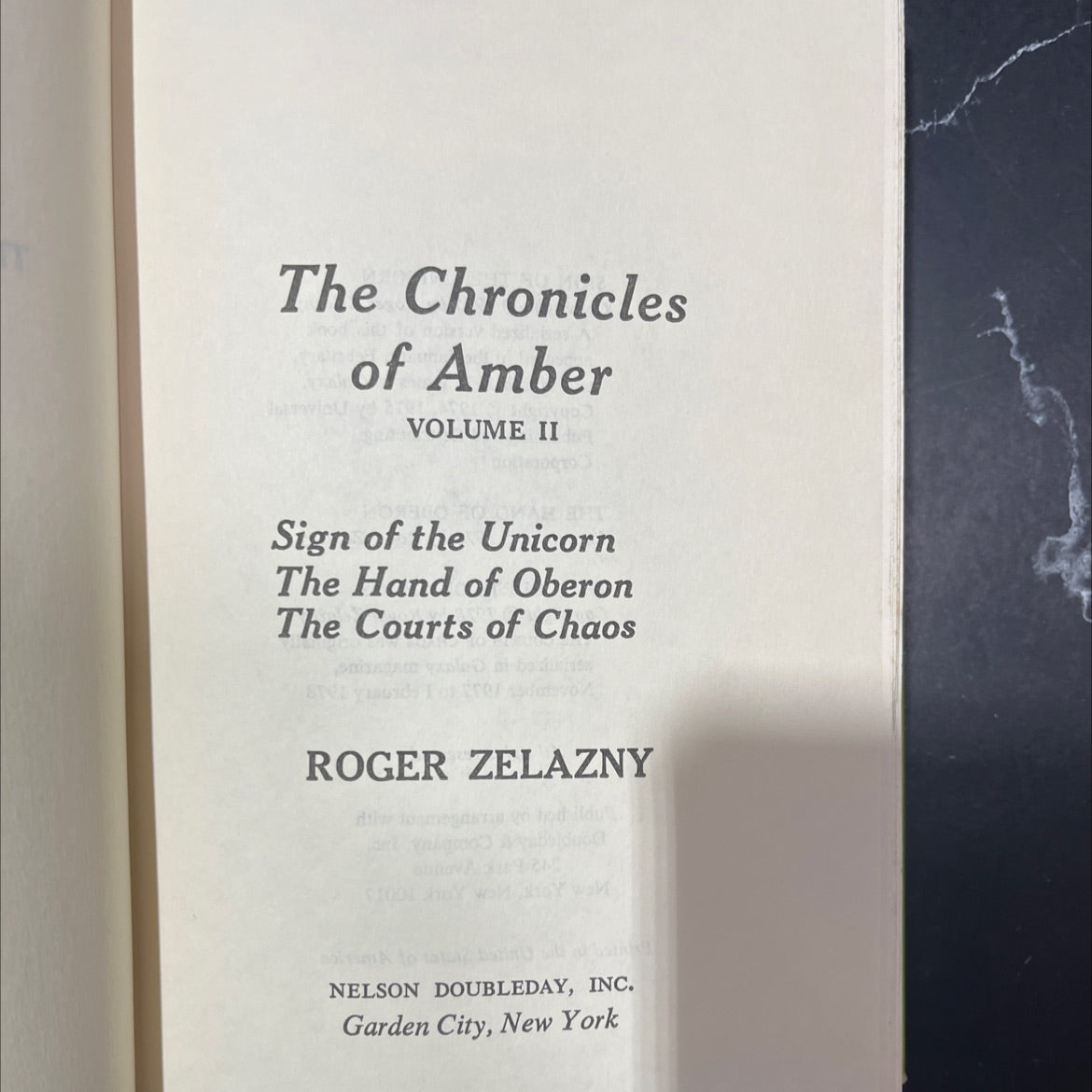 sign of the unicorn book, by roger zelazny, 1976 Hardcover image 2