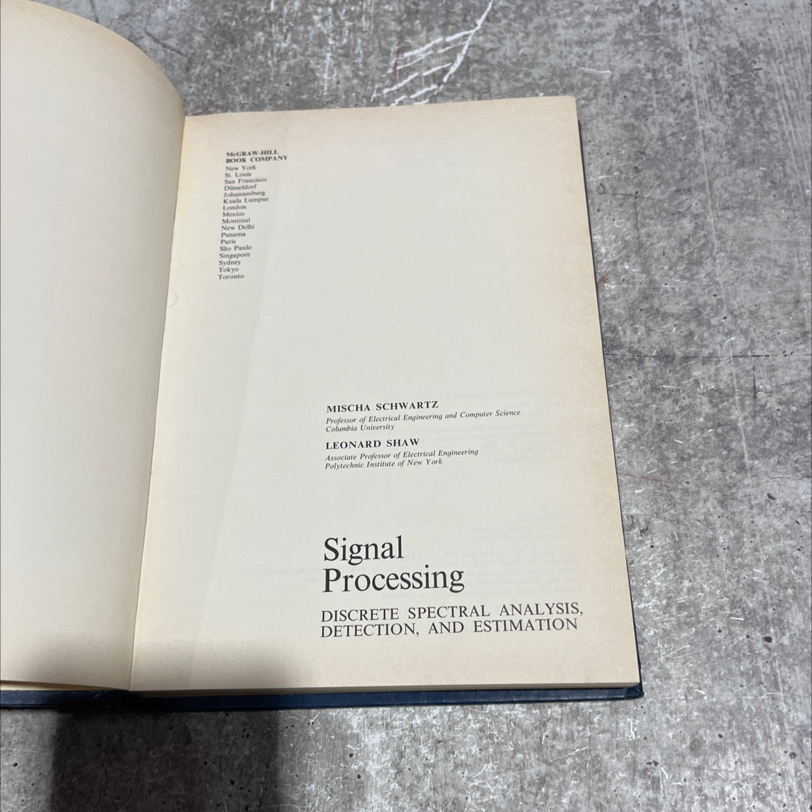 signal processing discrete spectral analysis, detection, and estimation book, by Mischa Schwartz, Leonard Shaw, 1975 image 2