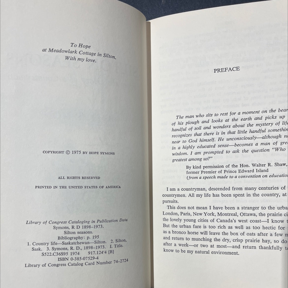 silton seasons from the diary of a countryman book, by R.D. Symons, 1975 Hardcover image 3