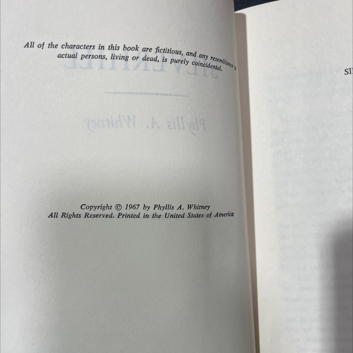 silverhill book, by Phyllis A. Whitney, 1967 Hardcover image 3