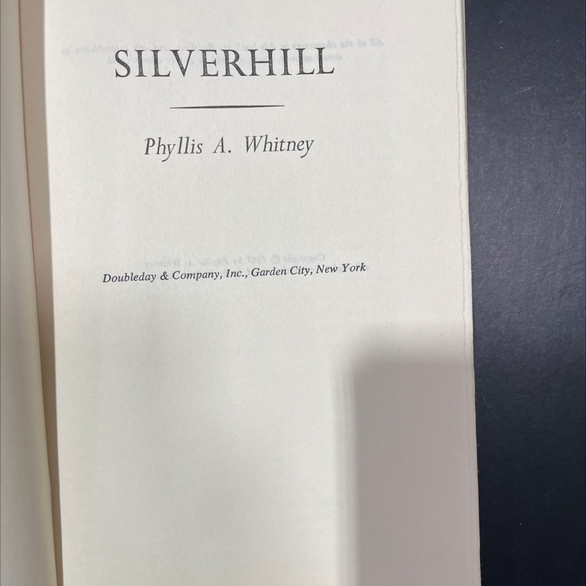 silverhill book, by Phyllis A. Whitney, 1967 Hardcover image 2