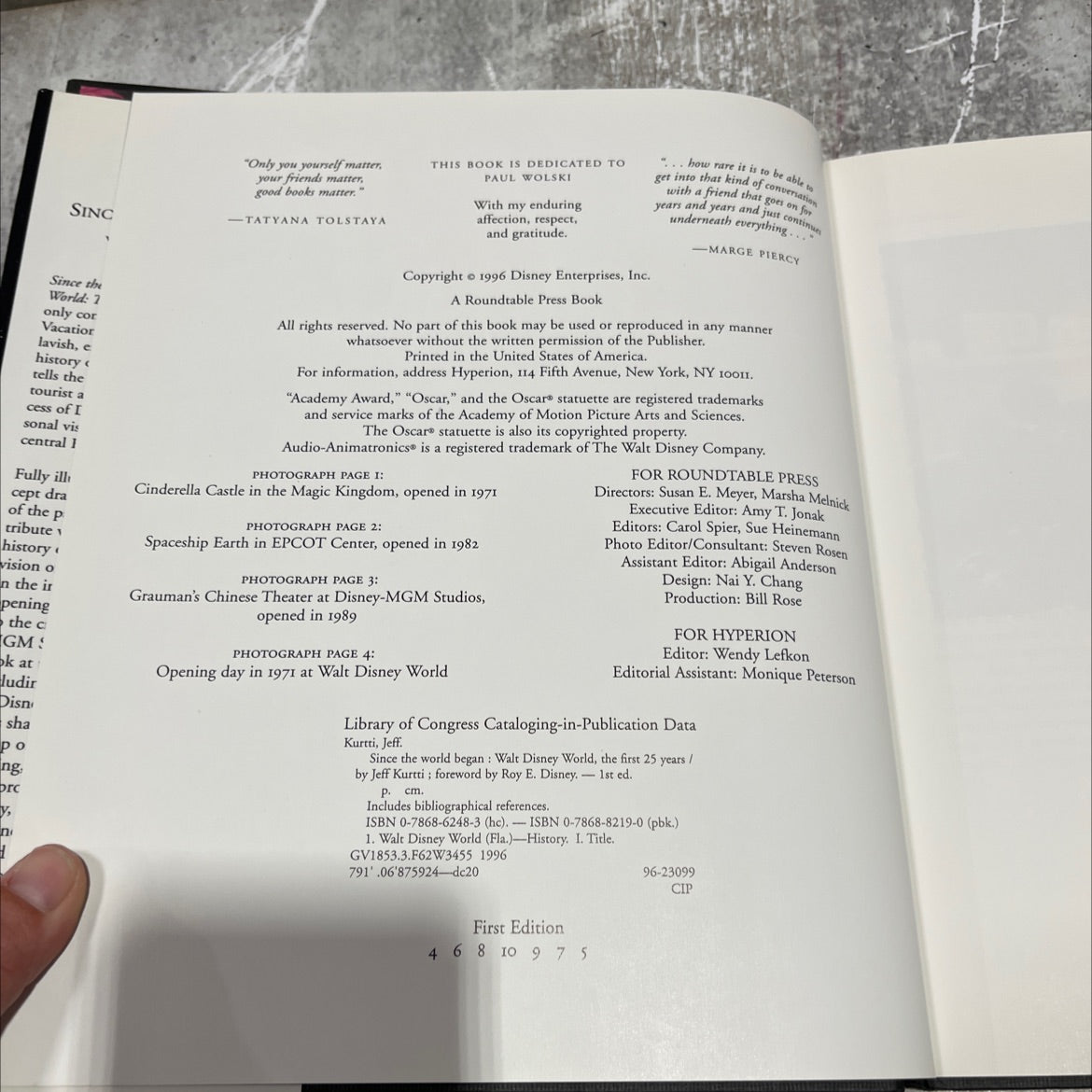 since the world began: walt disney world, the first 25 years book, by jeff kurtti, 1996 Hardcover image 3