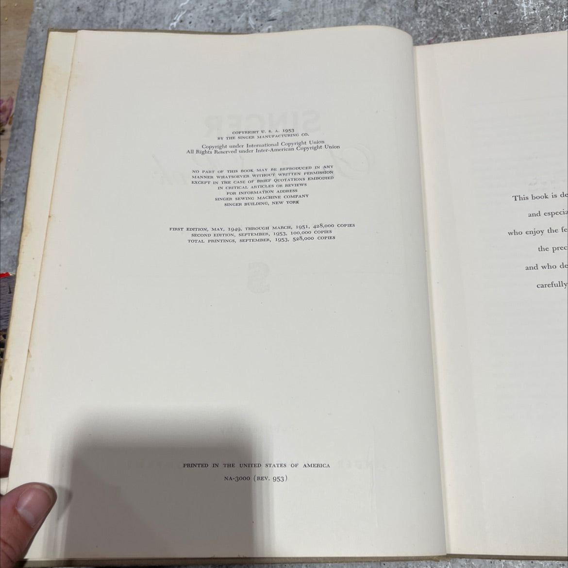 singer sewing book book, by mary brooks picken, 1953 Hardcover image 3