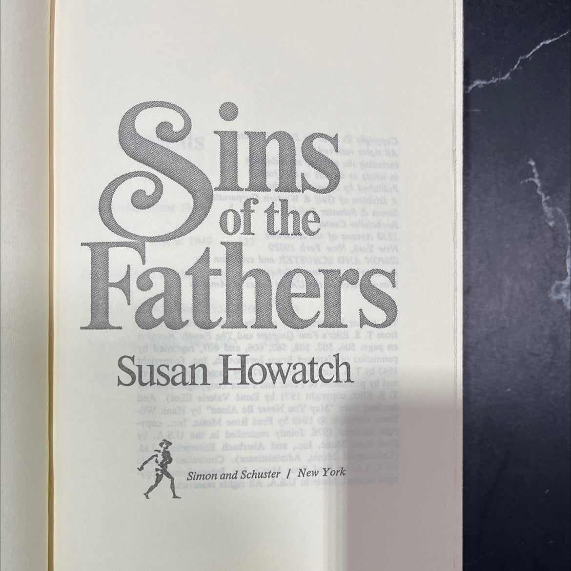 sins of the fathers book, by Susan Howatch, 1980 Hardcover image 2