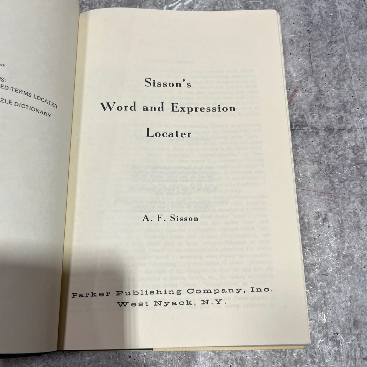 sisson's word and expression locater book, by a. f. sisson, 1977 Hardcover image 2