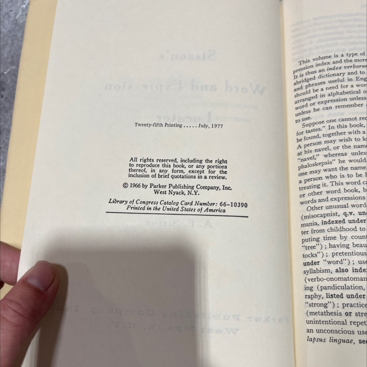 sisson's word and expression locater book, by a. f. sisson, 1977 Hardcover image 3