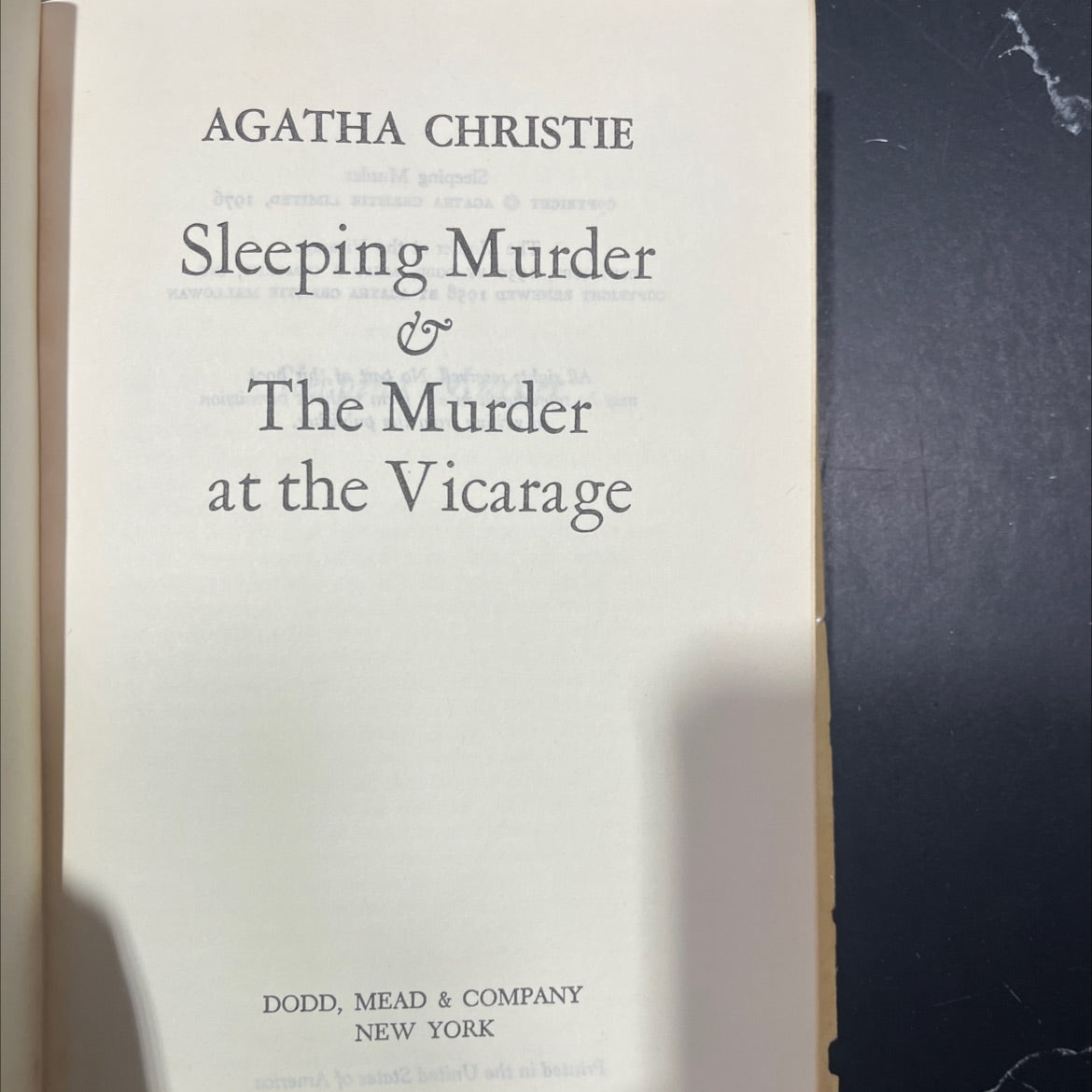 sleeping murder book, by agatha christie, 1976 Hardcover image 2