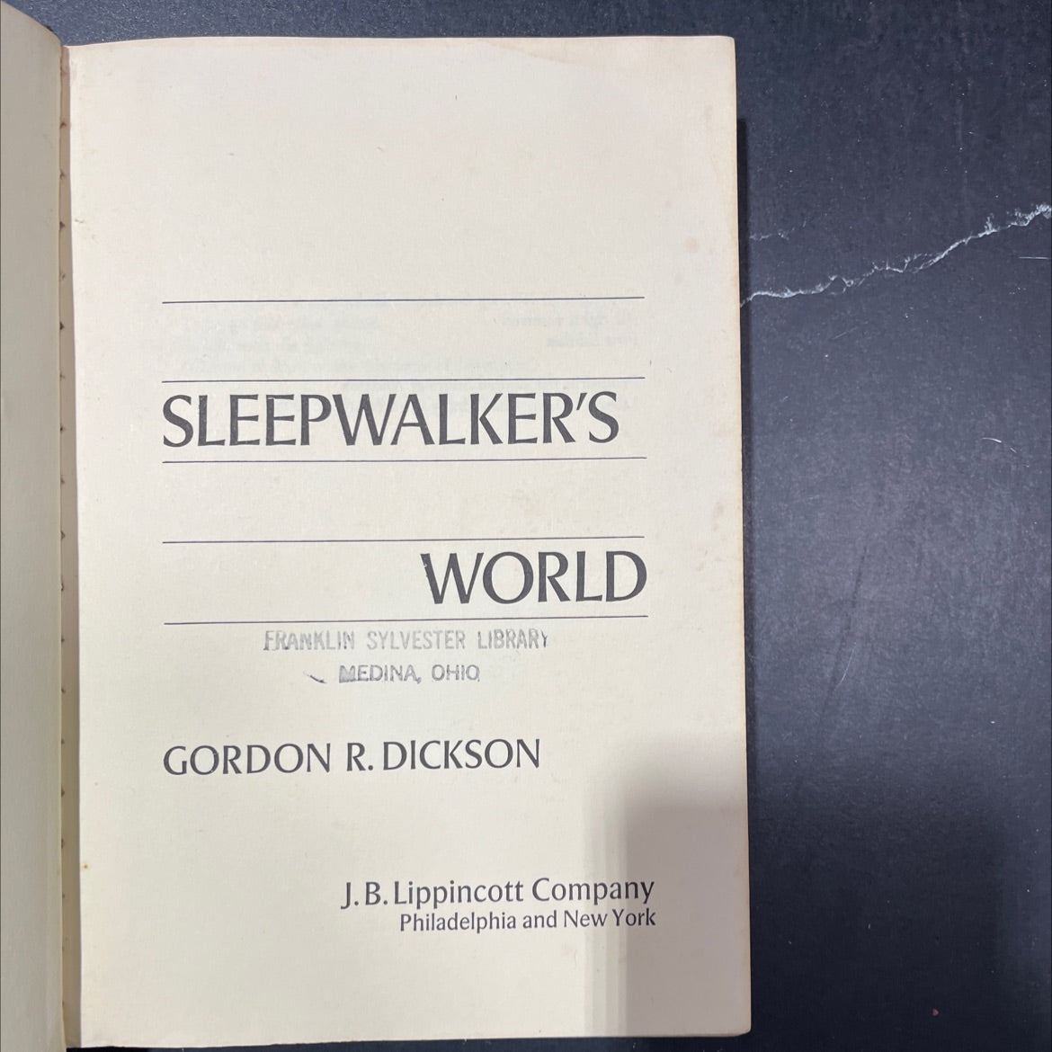 sleepwalker's world book, by gordon r. dickson, 1971 Hardcover image 2