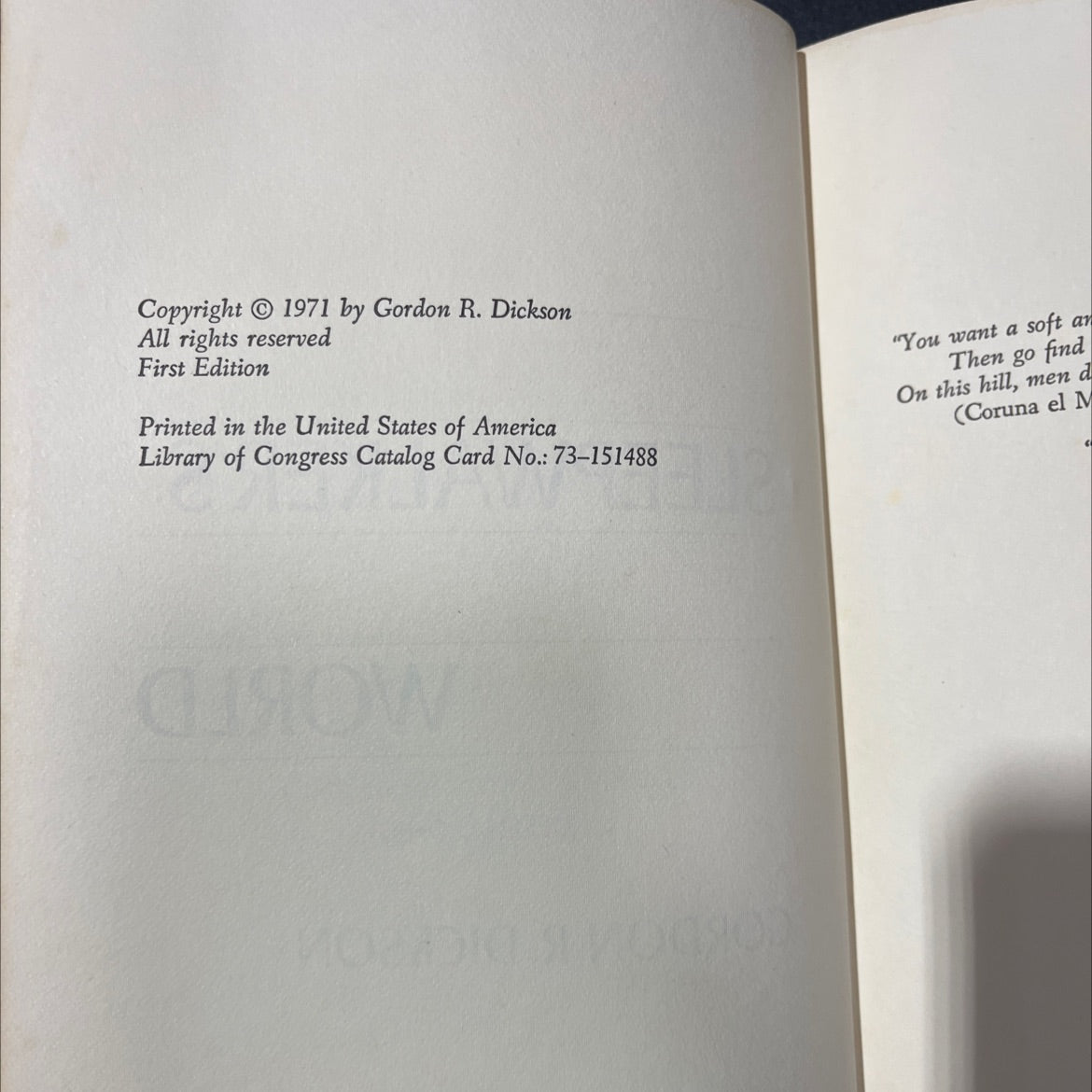 sleepwalker's world book, by gordon r. dickson, 1971 Hardcover image 3