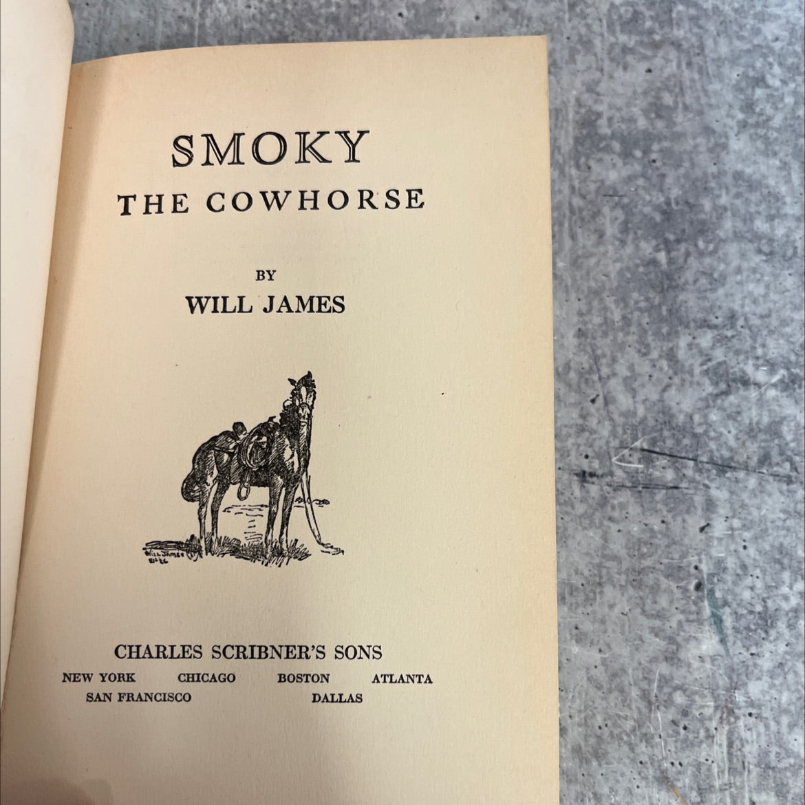 smokey the cowhorse book, by will james, 1926 Hardcover, First Edition, Vintage, Antique image 2