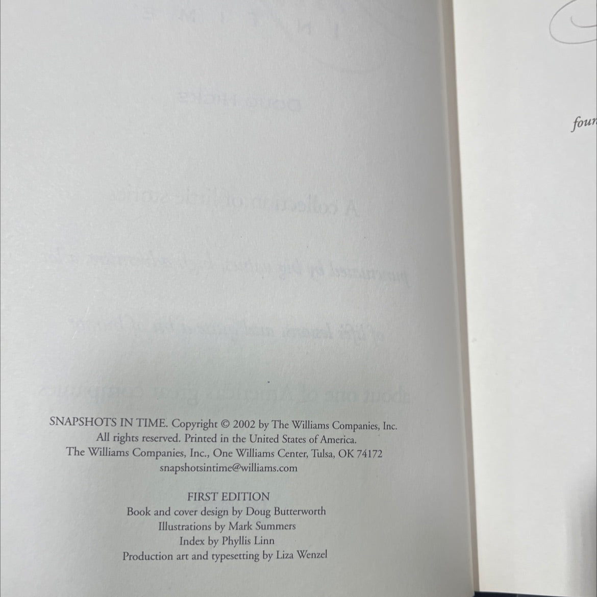 snapshots in time book, by doug hicks, 2002 Hardcover image 3