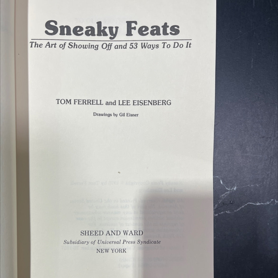 sneaky feats the art of showing off and 53 ways to do it book, by tom ferrell and lee eisenberg, 1975 Paperback image 2