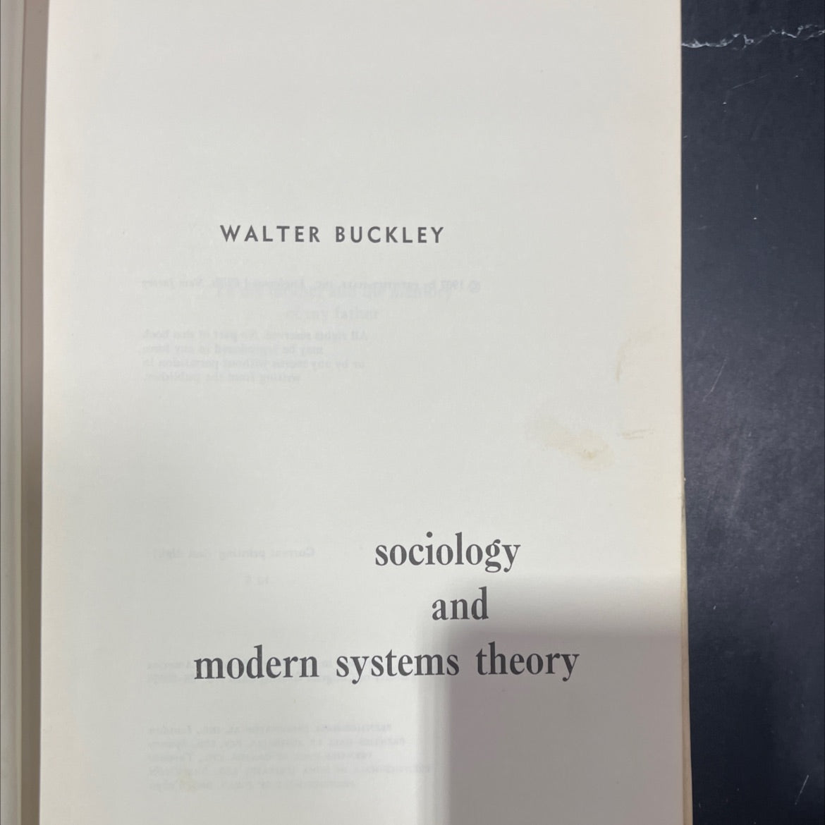 sociology and modern systems theory book, by walter buckley, 1967 Hardcover image 2