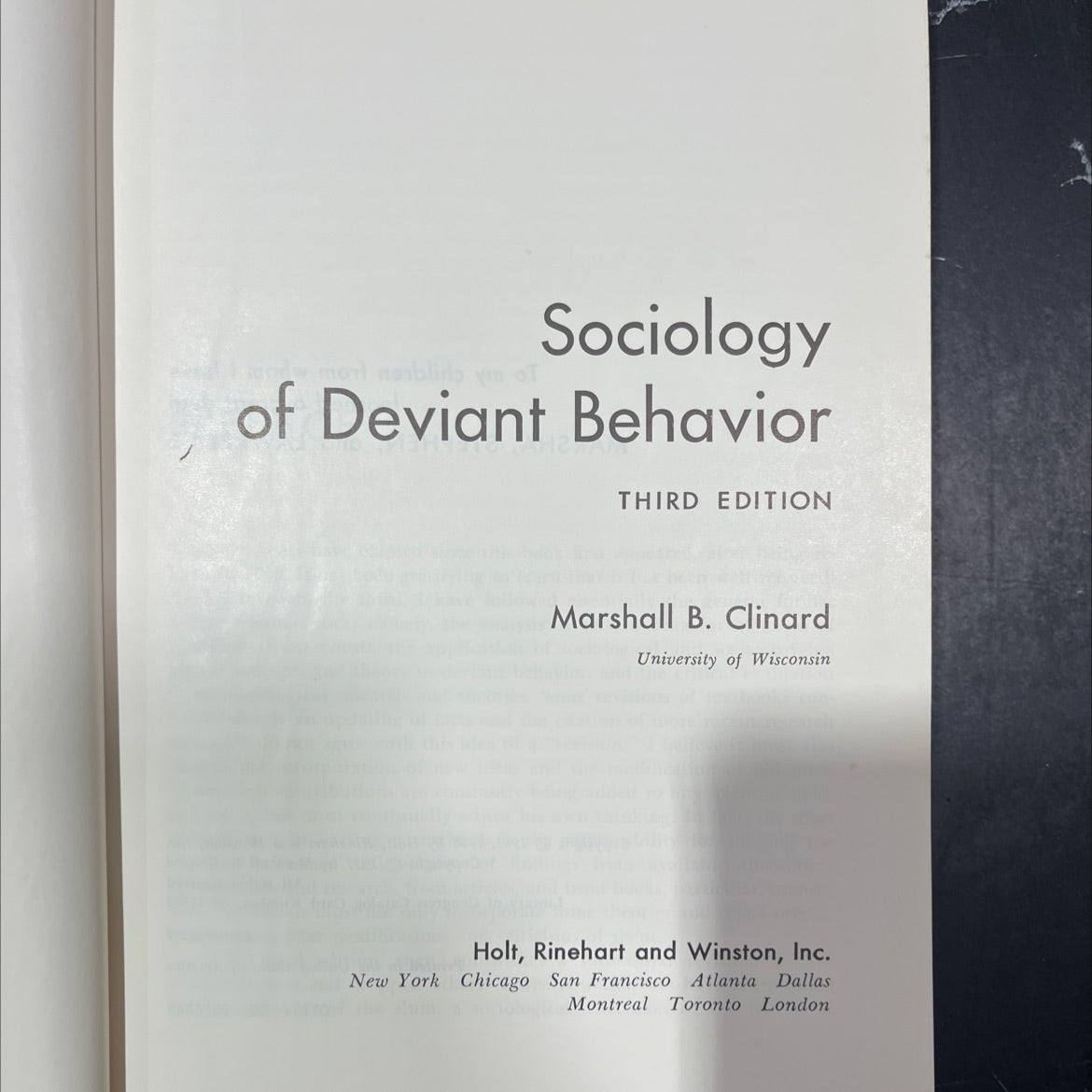 sociology of deviant behavior book, by marshall b. clinard, 1970 Hardcover image 2