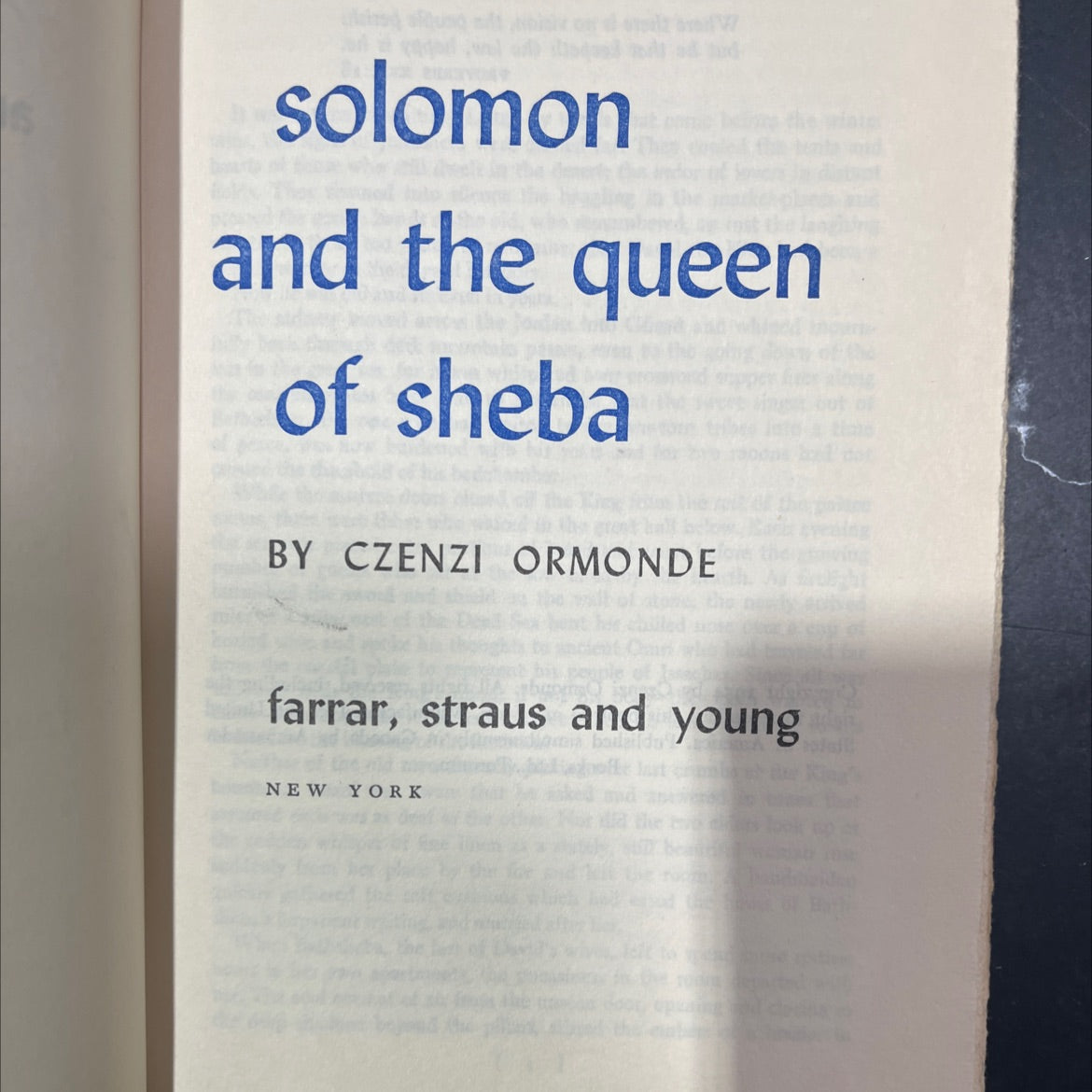 solomon and the queen of sheba book, by czenzi ormonde, 1970 Hardcover image 3