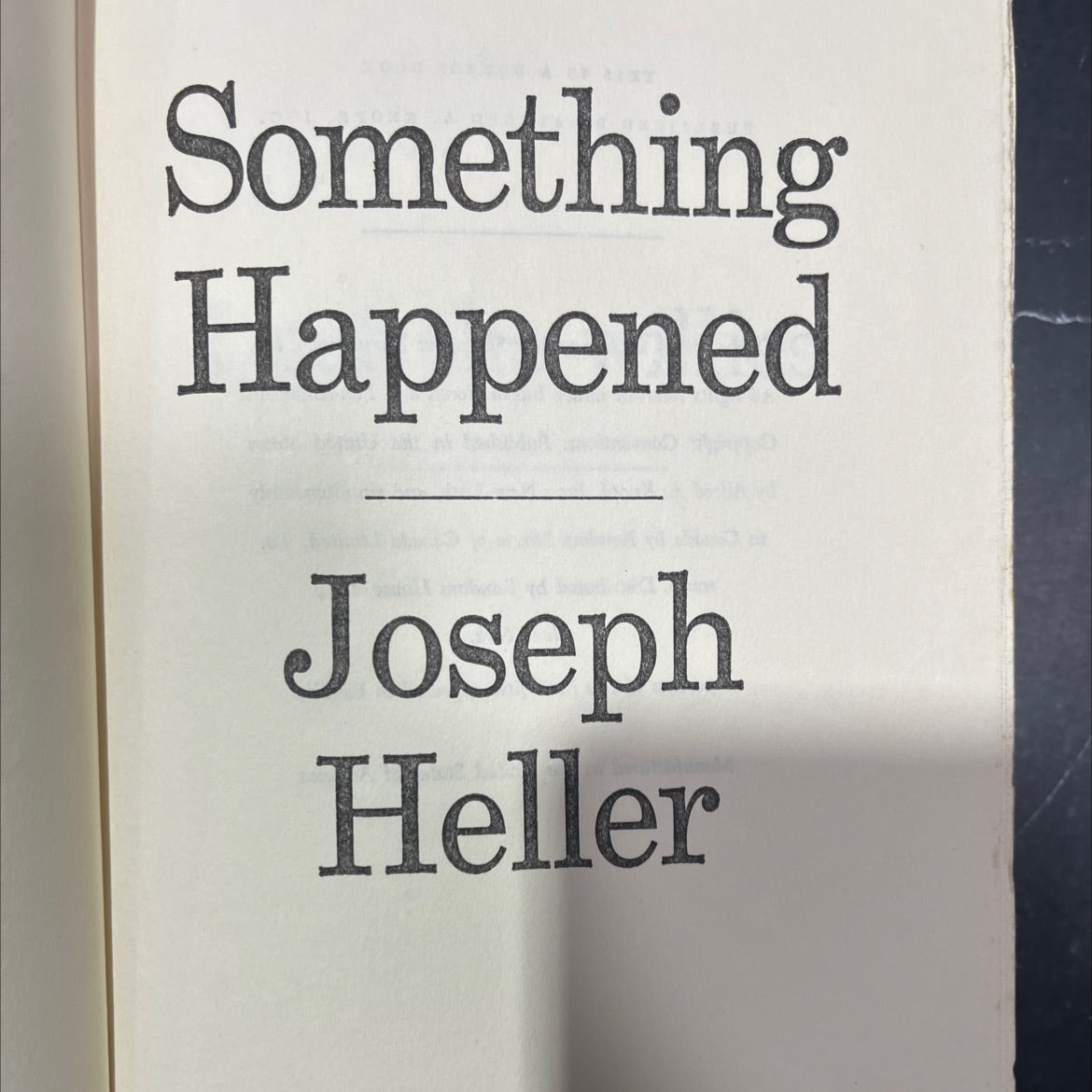 something happened book, by joseph heller, 1974 Hardcover image 2