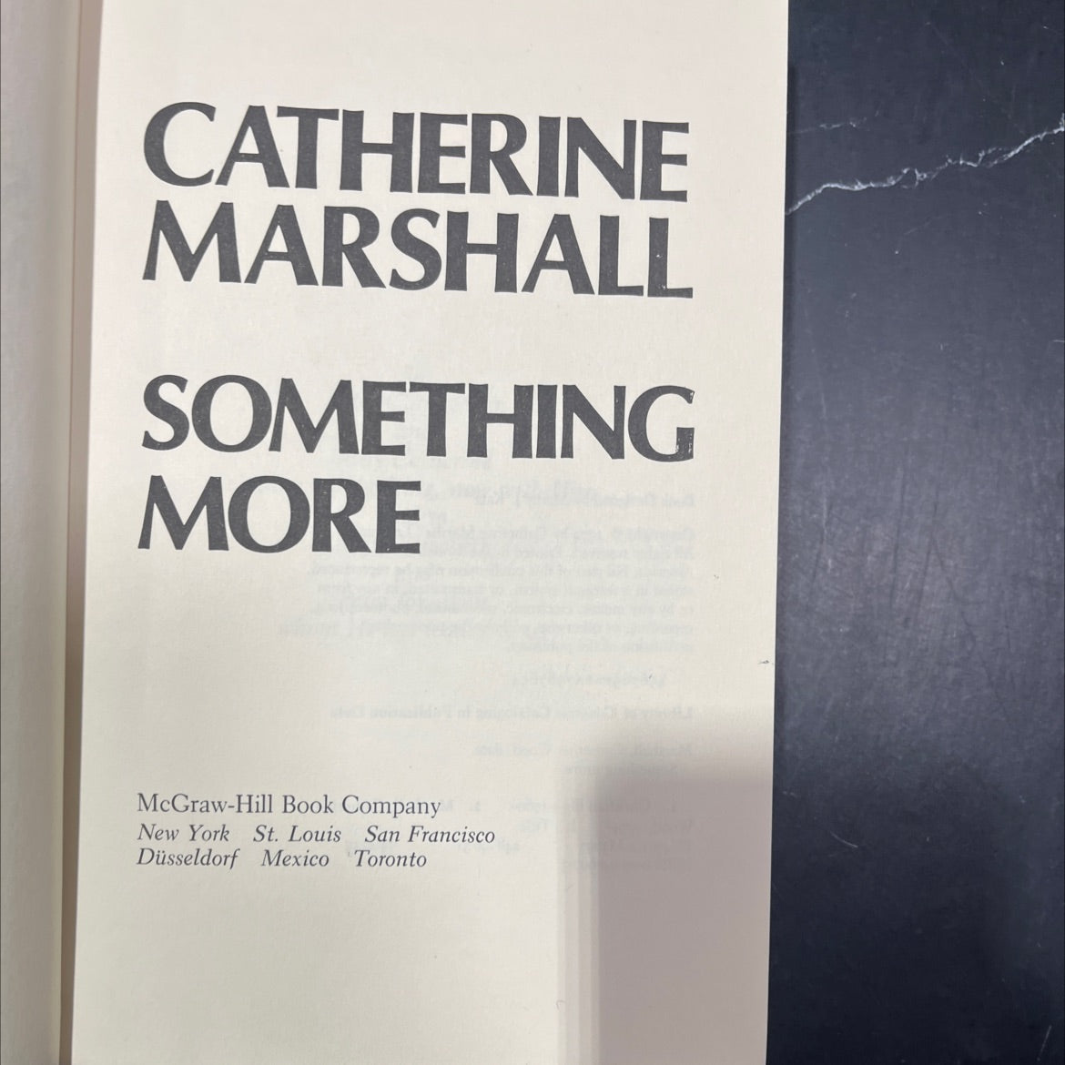 something more book, by catherine marshall, 1974 Hardcover image 2