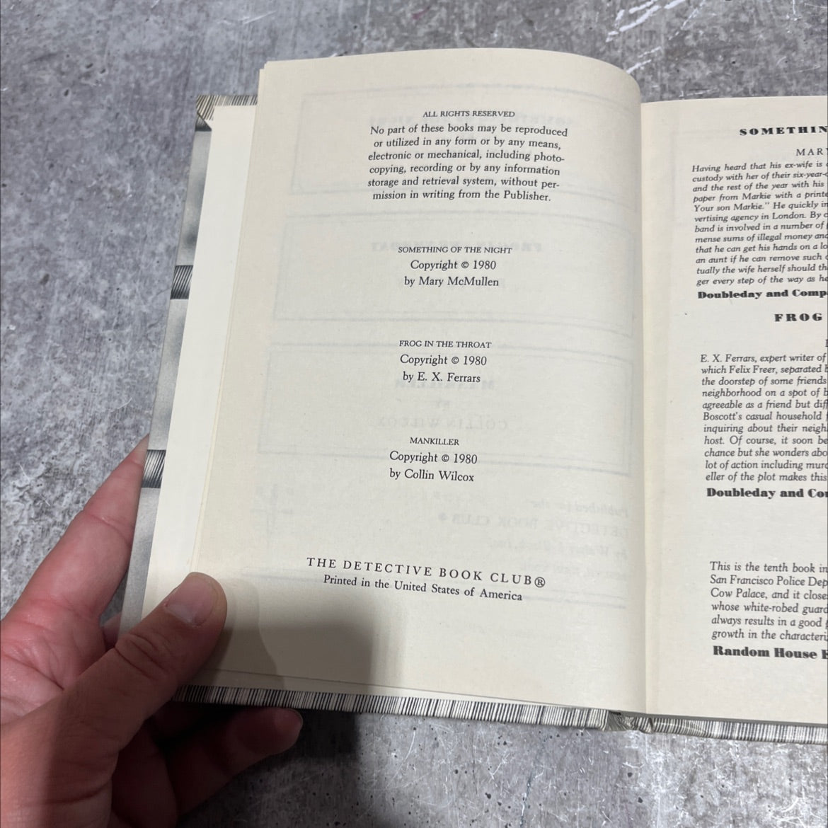 something of the night book, by mary mcmullen, 1980 Hardcover image 3