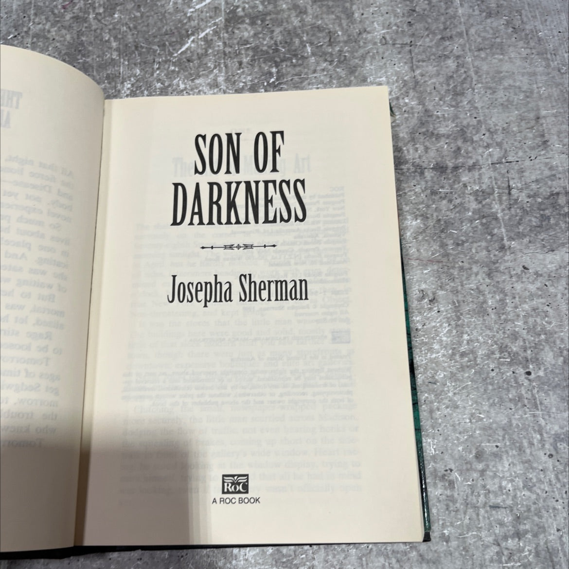 son of darkness book, by Josepha Sherman, 1998 Hardcover image 2