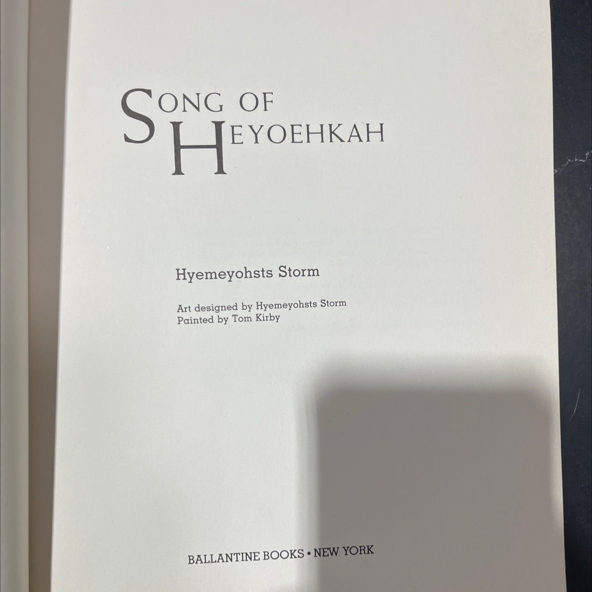song of eyoehkah song hey sh book, by hyemeyohsts storm, 1983 Paperback image 2