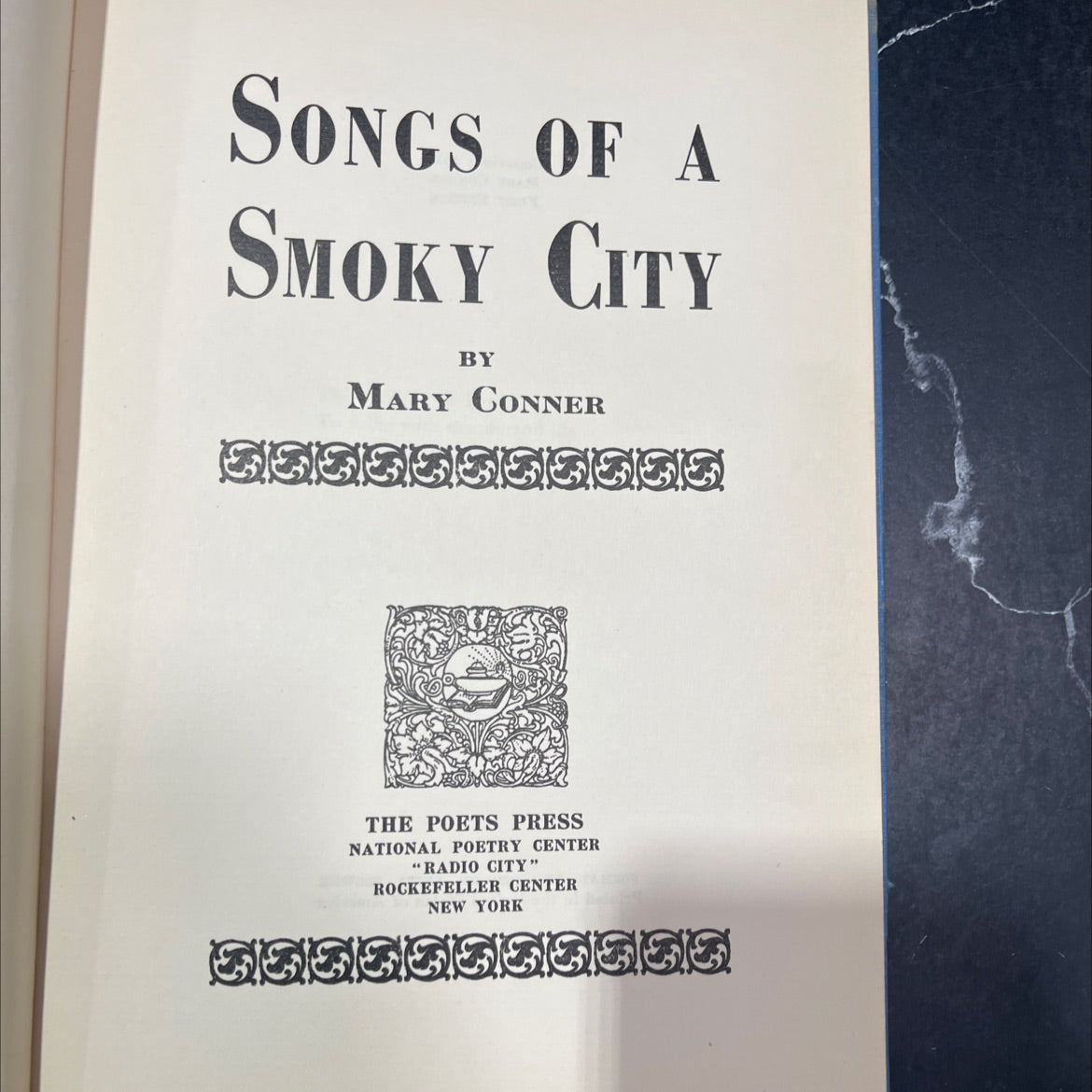 songs of a smoky city book, by mary conner, 1936 Hardcover, First Edition image 2