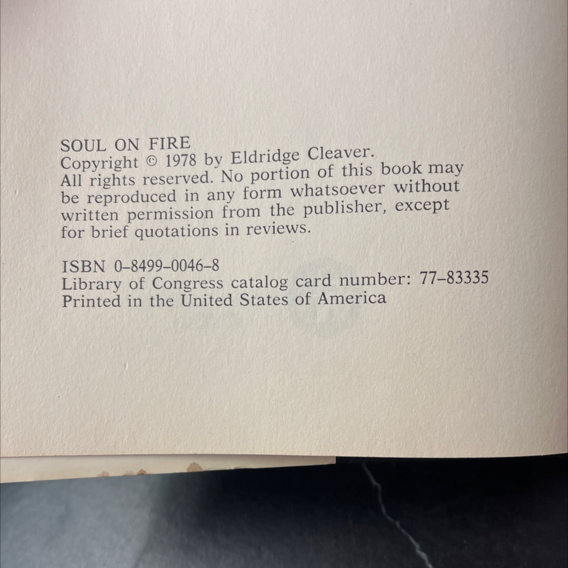 soul on fire book, by Eldridge Cleaver, 1978 Hardcover, Vintage image 3