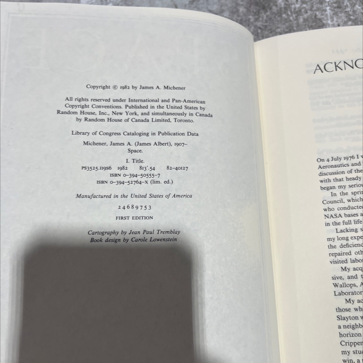 space book, by james a. michener, 1982 Hardcover image 3