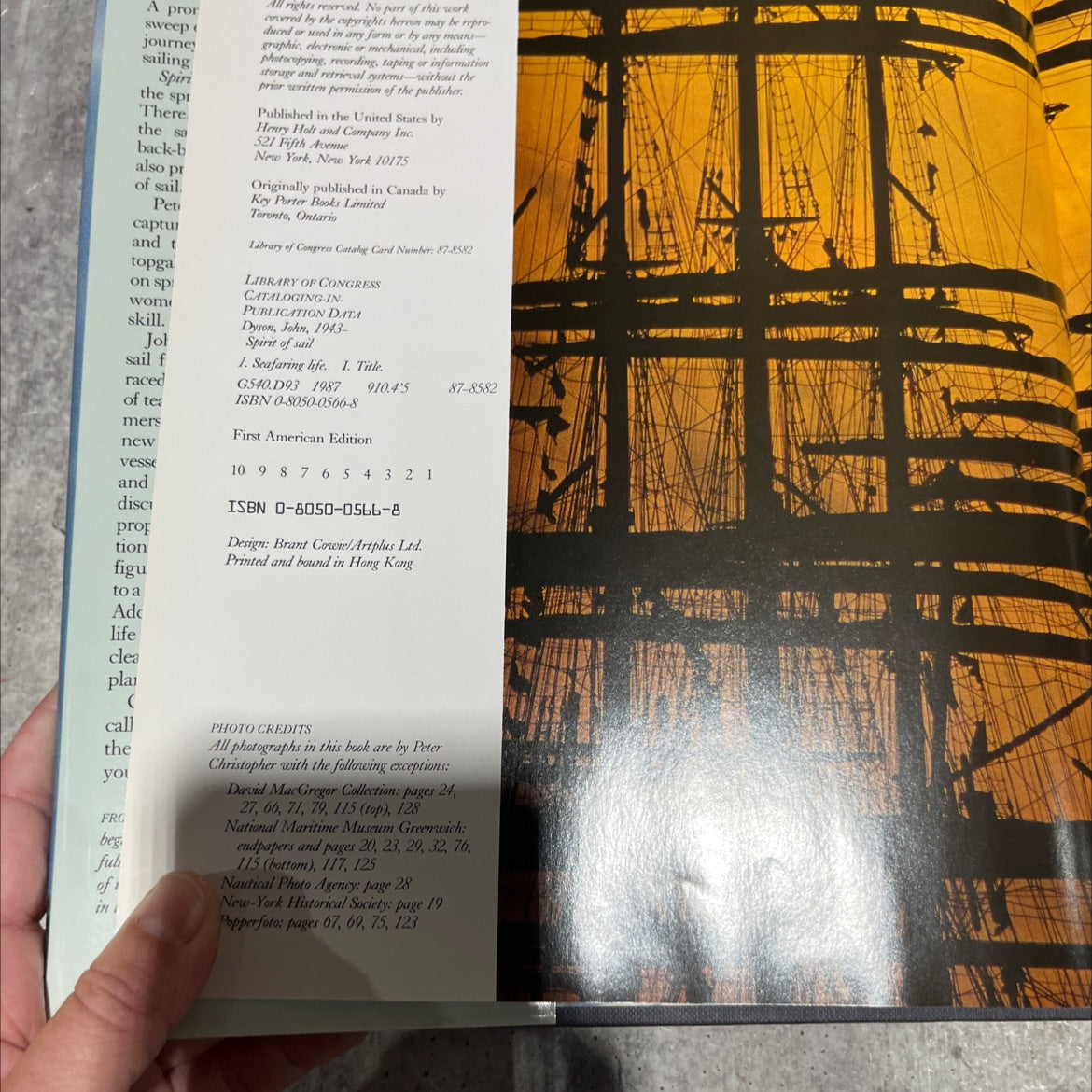 span sail on board the world's great sailing ships book, by John Dyson, 1987 Hardcover image 3