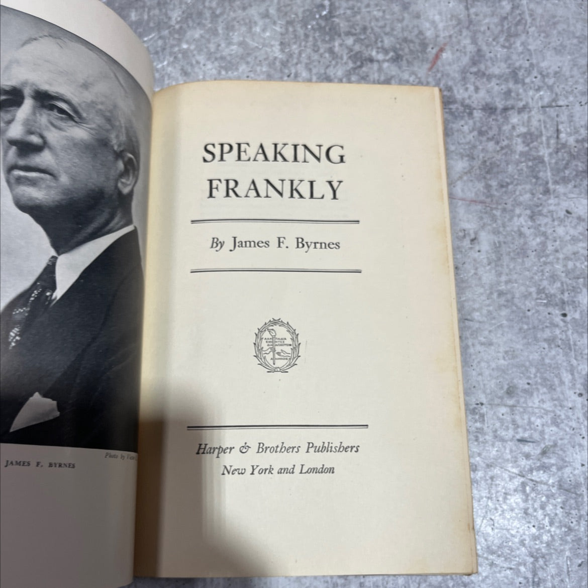 speaking frankly book, by James F. Byrnes, 1947 Hardcover image 2