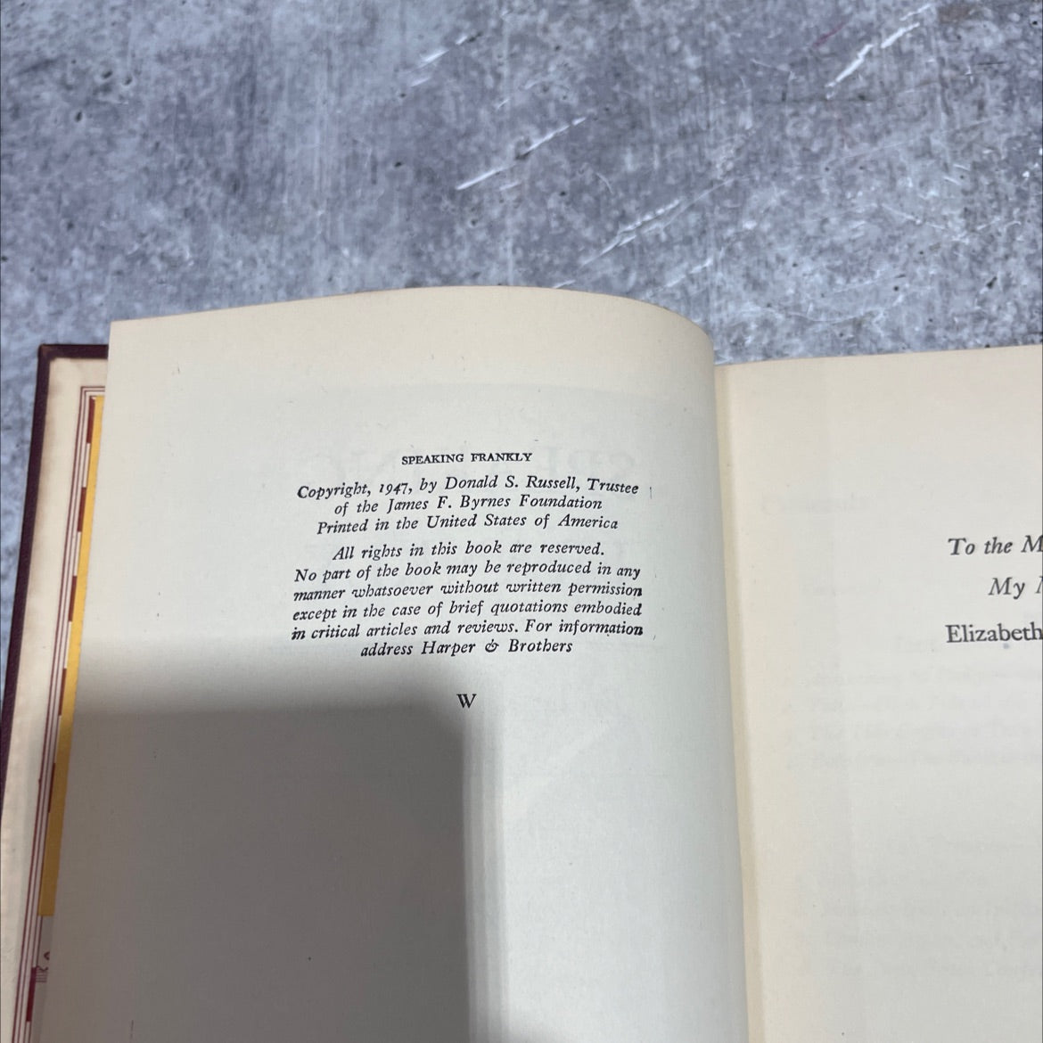 speaking frankly book, by James F. Byrnes, 1947 Hardcover image 3