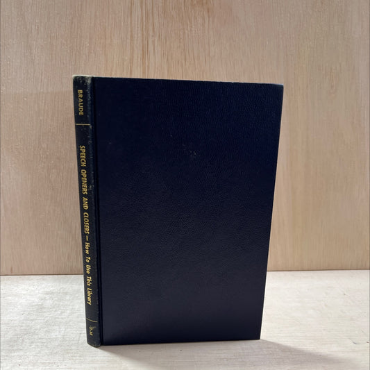speech openers and closers book, by Jacob M. Braude, 1966 Hardcover, Vintage image 1