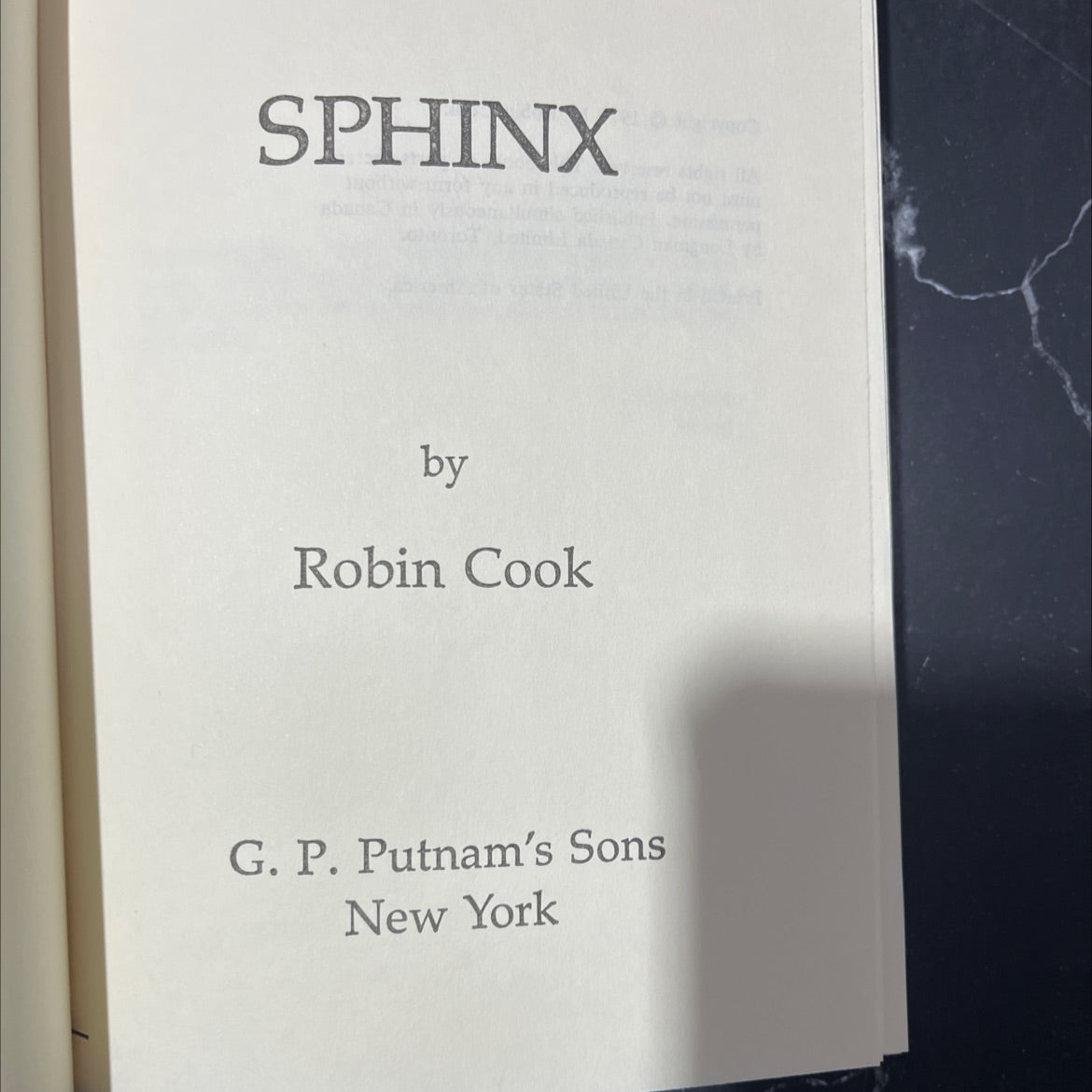 sphinx book, by robin cook, 1979 Hardcover image 2
