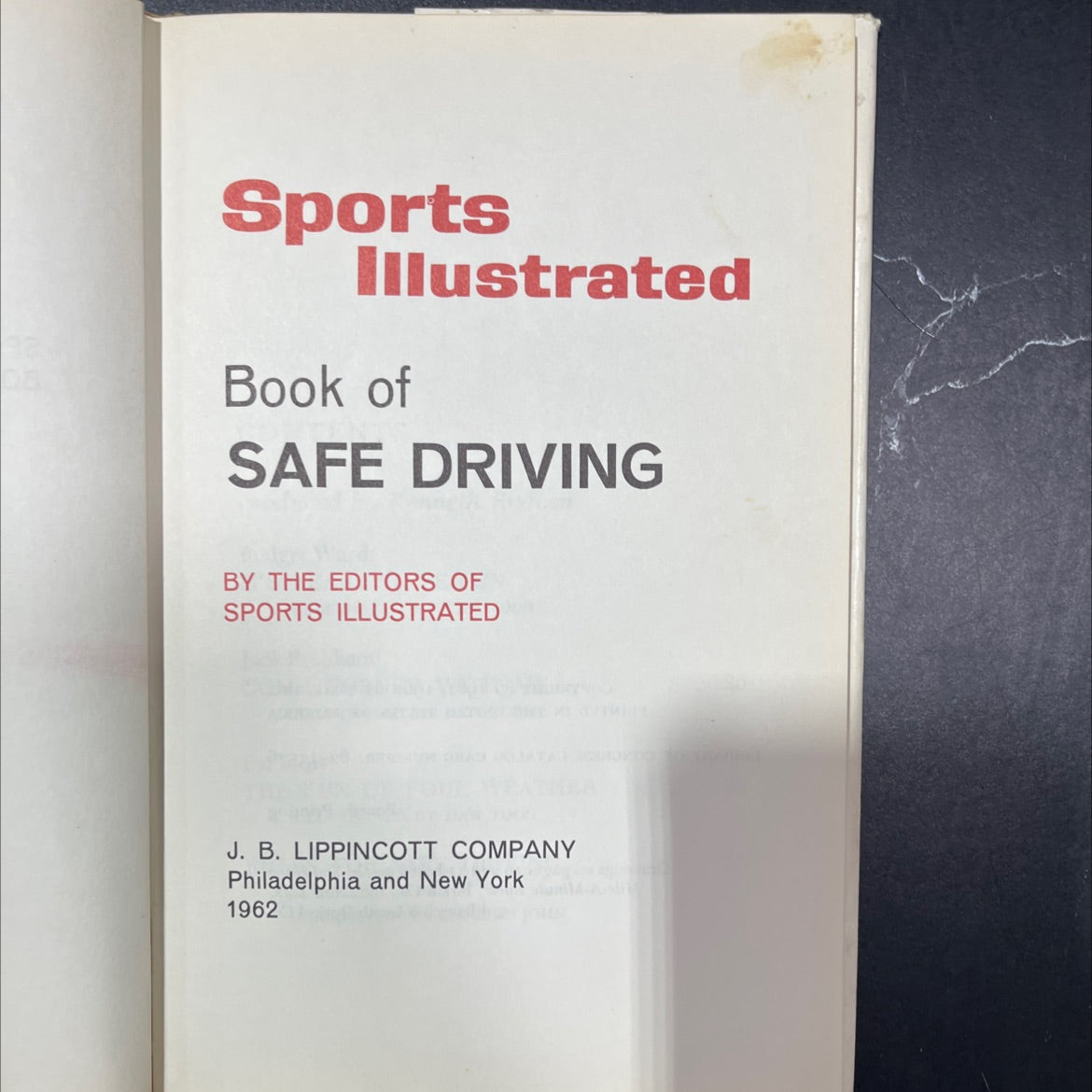 sports illustrated book of safe driving book, by editors of sports illustrated, 1962 Hardcover image 2