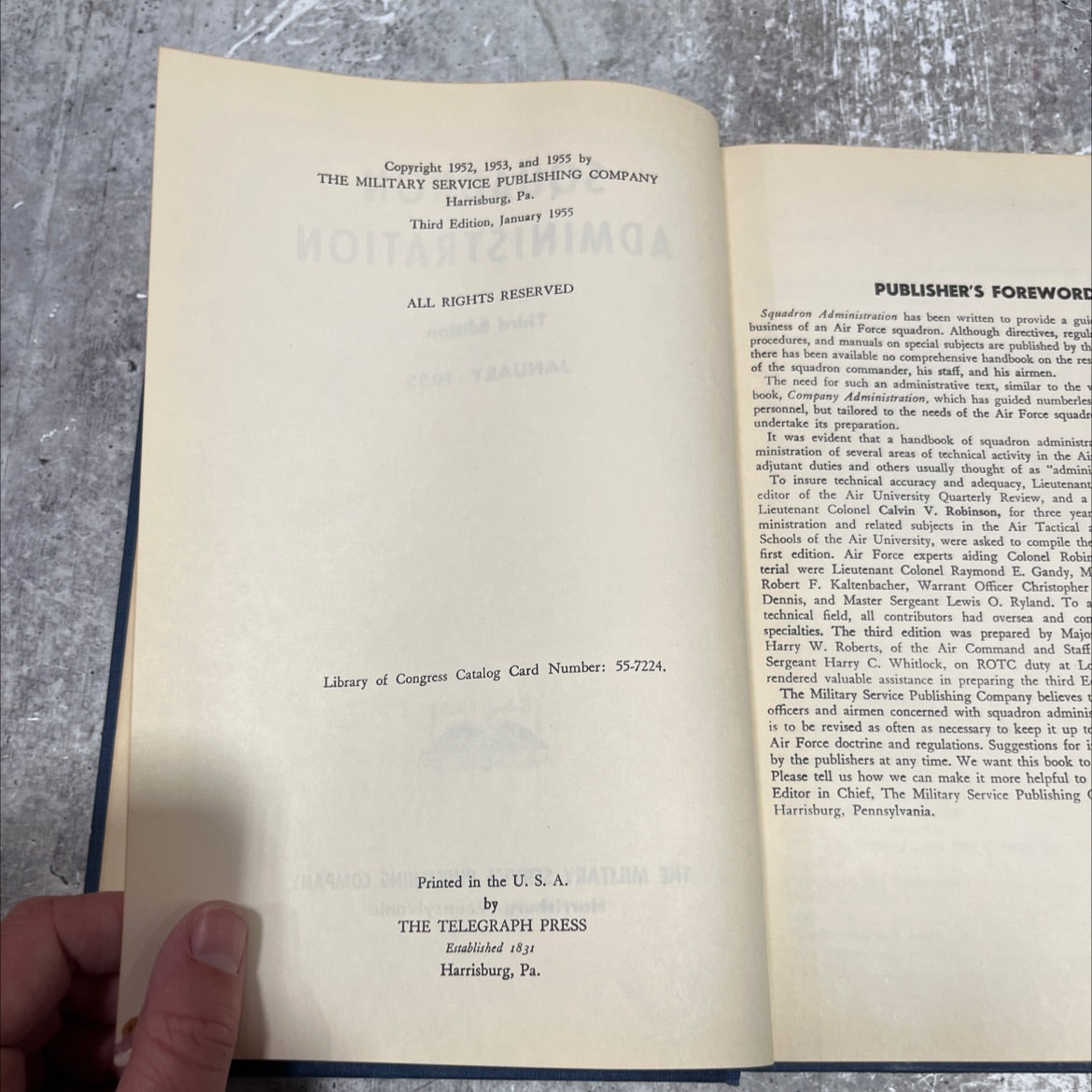 squadron administration book, by unknown, 1955 Hardcover image 3