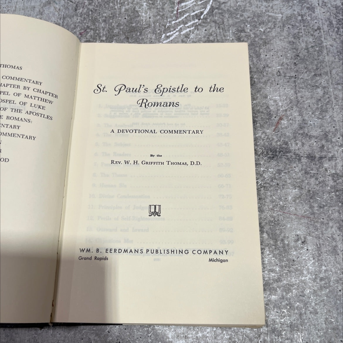 st. paul's epistle to the romans book, by rev. w. h. griffith thomas, d.d., 1970 Hardcover image 2