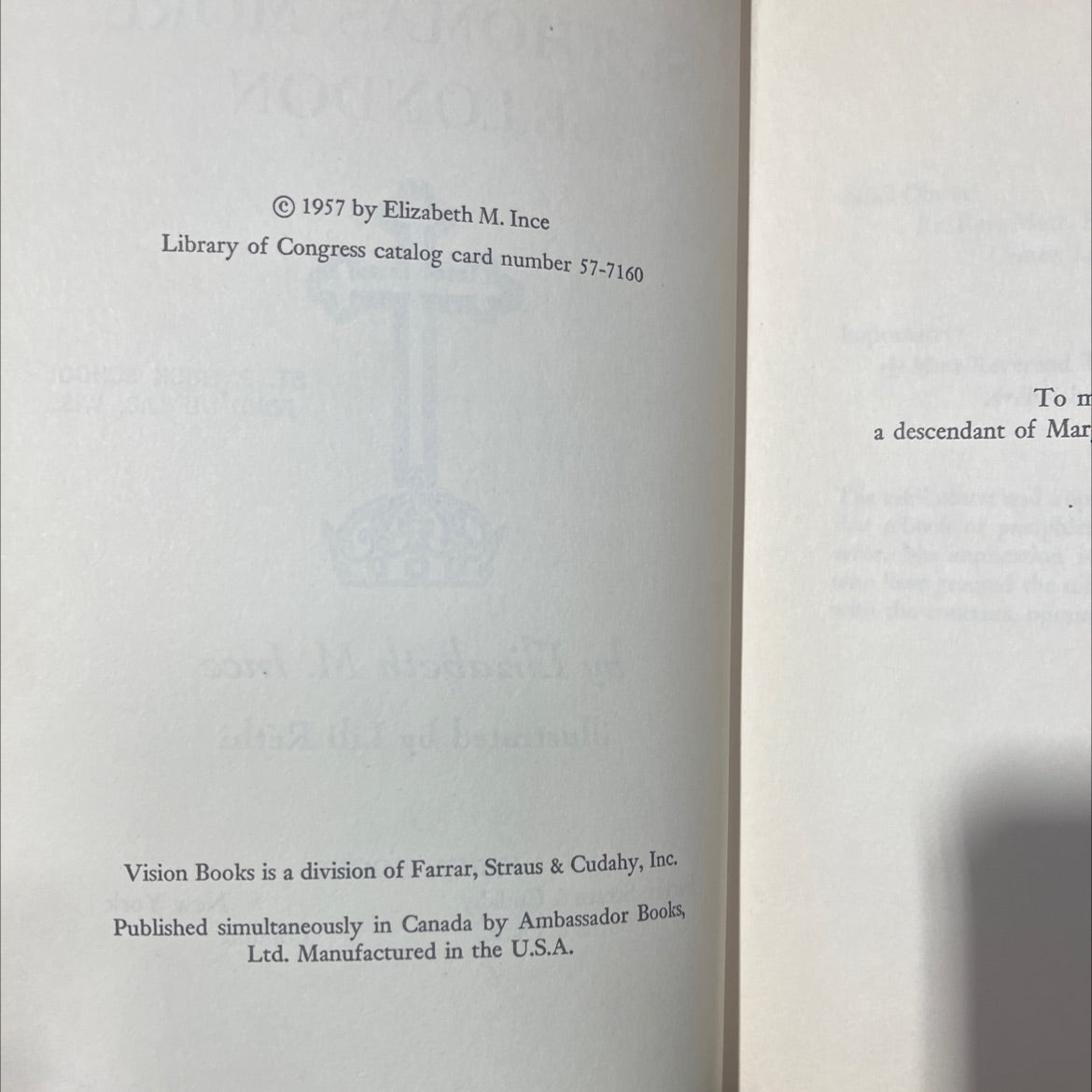 st. thomas more of london book, by Elizabeth M. Ince, 1957 Hardcover image 3