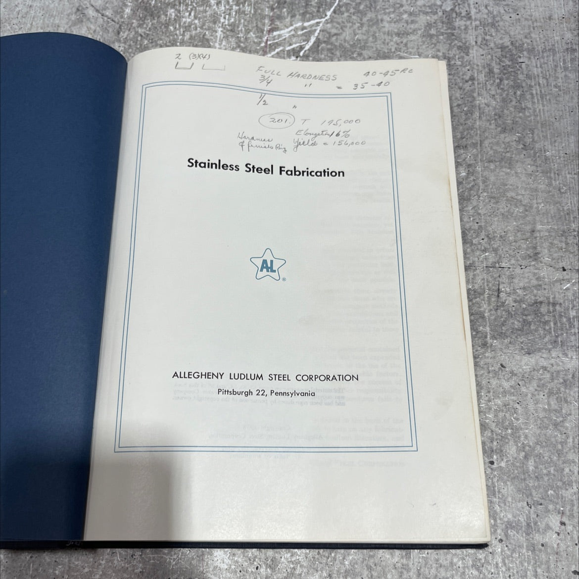 stainless steel fabrication handbook book, by unknown, 1958 Hardcover image 2