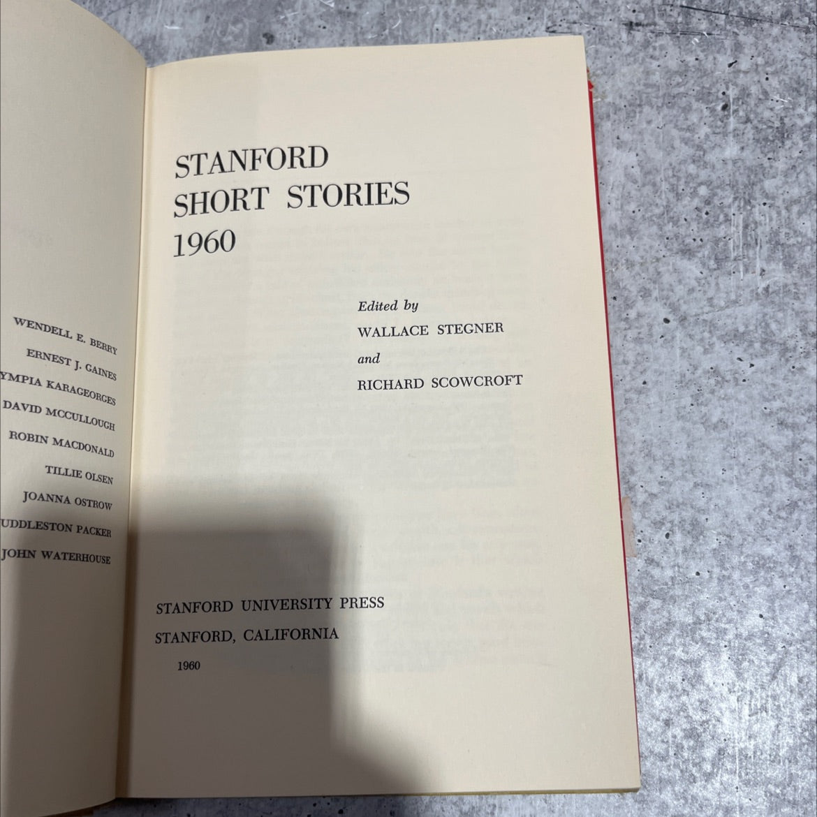 stanford short stories book, by wallace stegner, richard scowcroft, 1960 Hardcover image 2