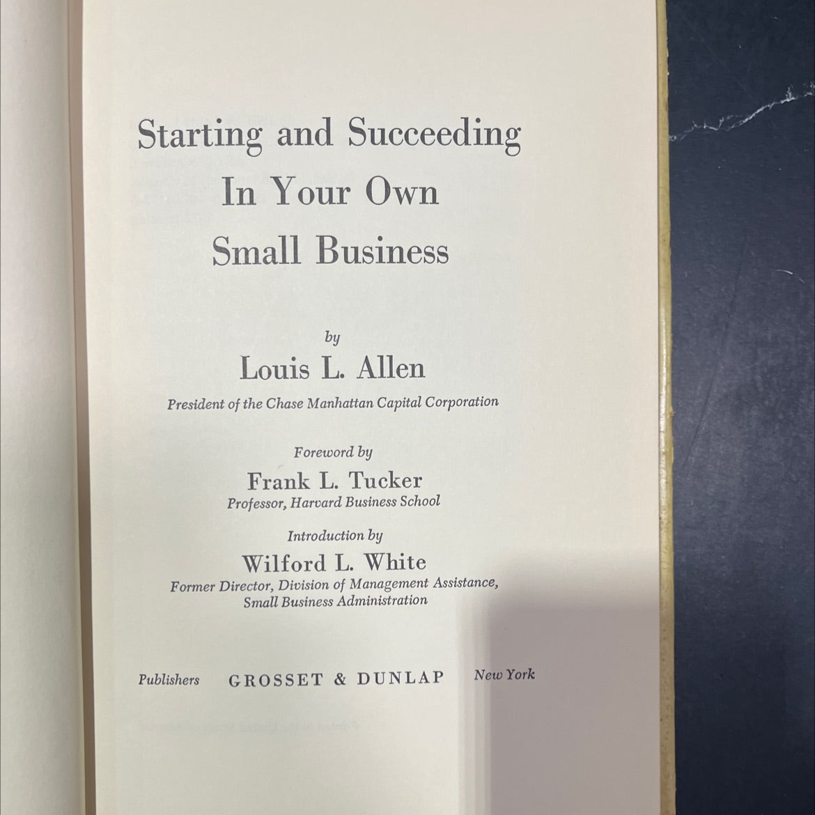starting and succeeding in your own small business book, by louis l. allen, 1972 Hardcover image 2