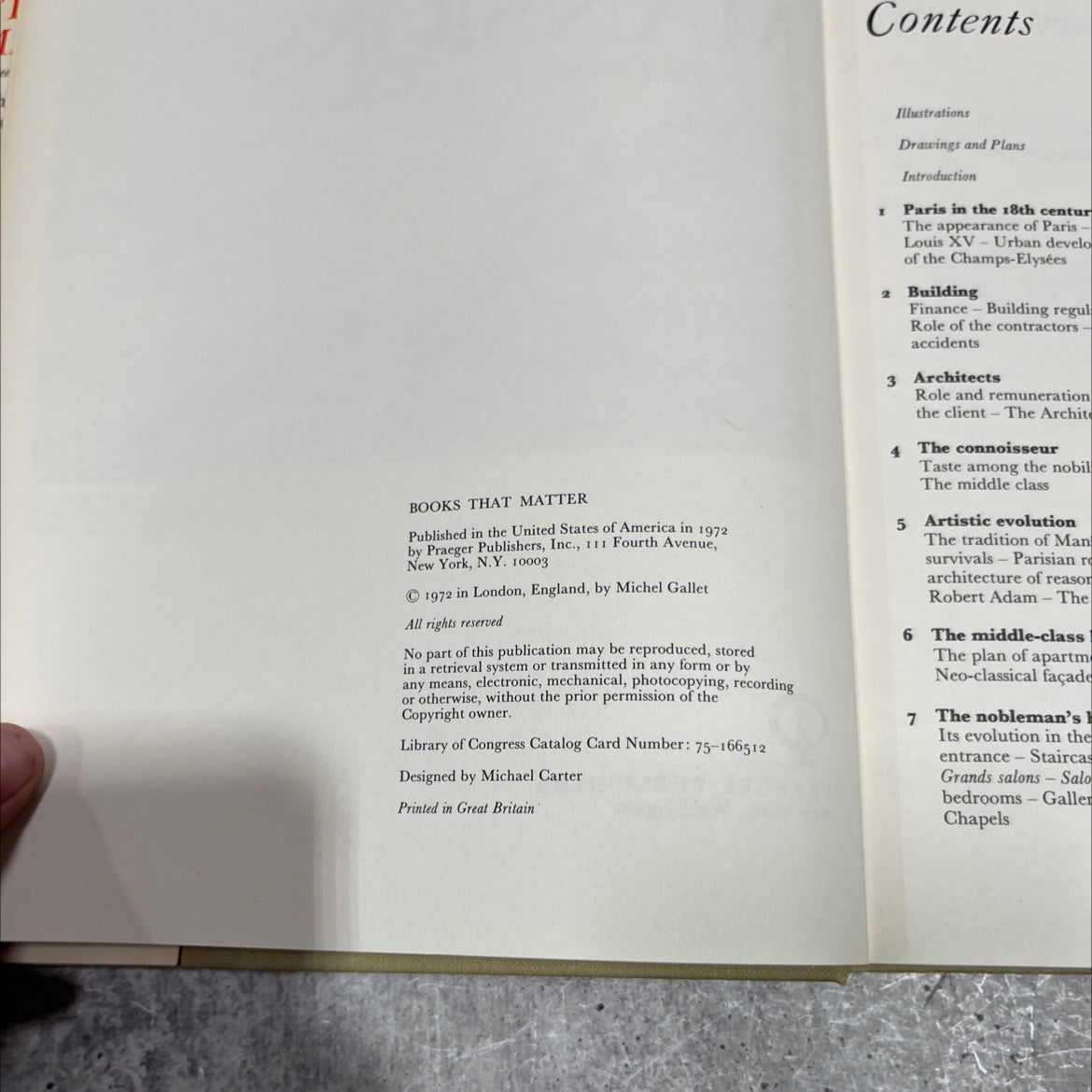 stately mansions eighteenth century paris architecture book, by Michel Gallet, 1972 Hardcover image 3