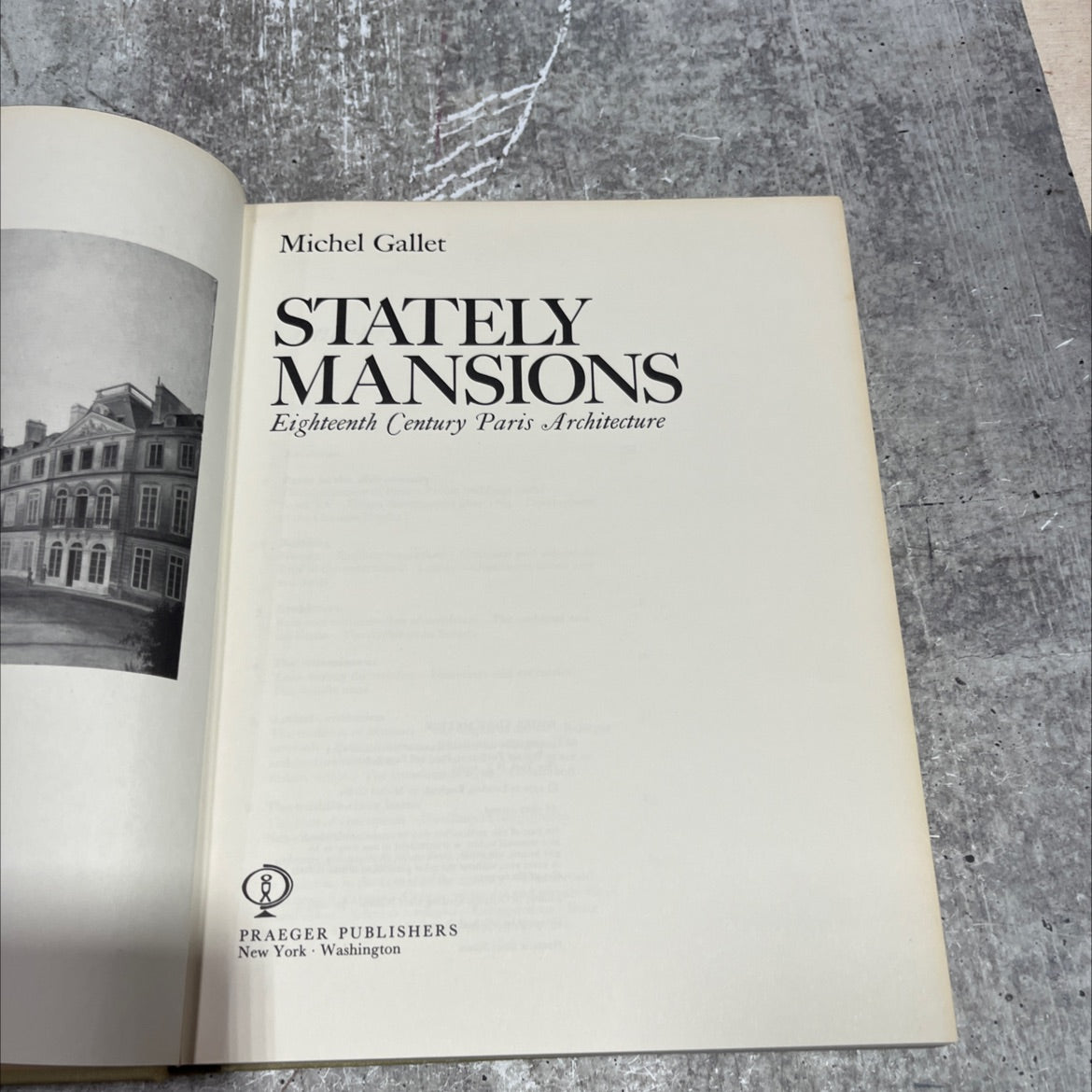 stately mansions eighteenth century paris architecture book, by Michel Gallet, 1972 Hardcover image 2