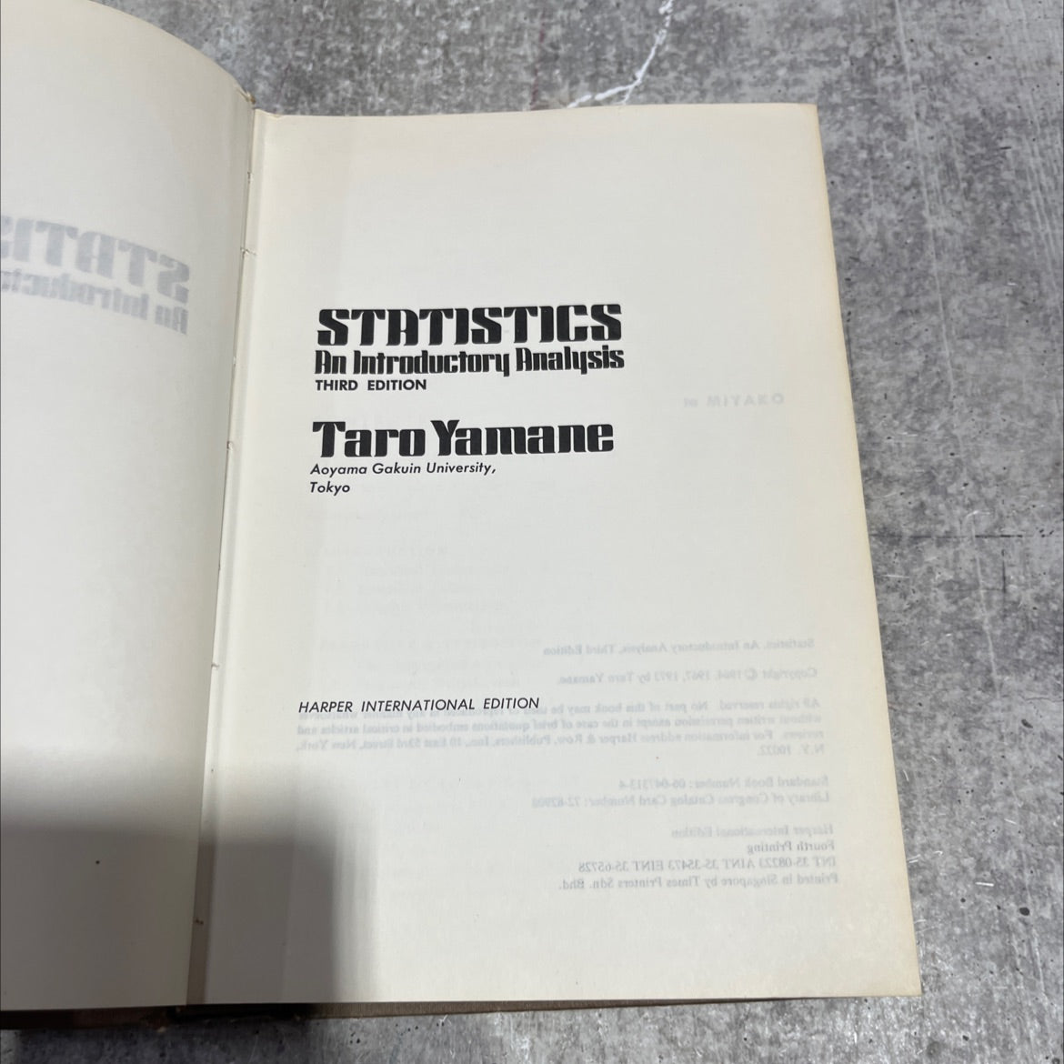 statistics, an introductory analysis book, by taro yamane, 1973 Hardcover image 2
